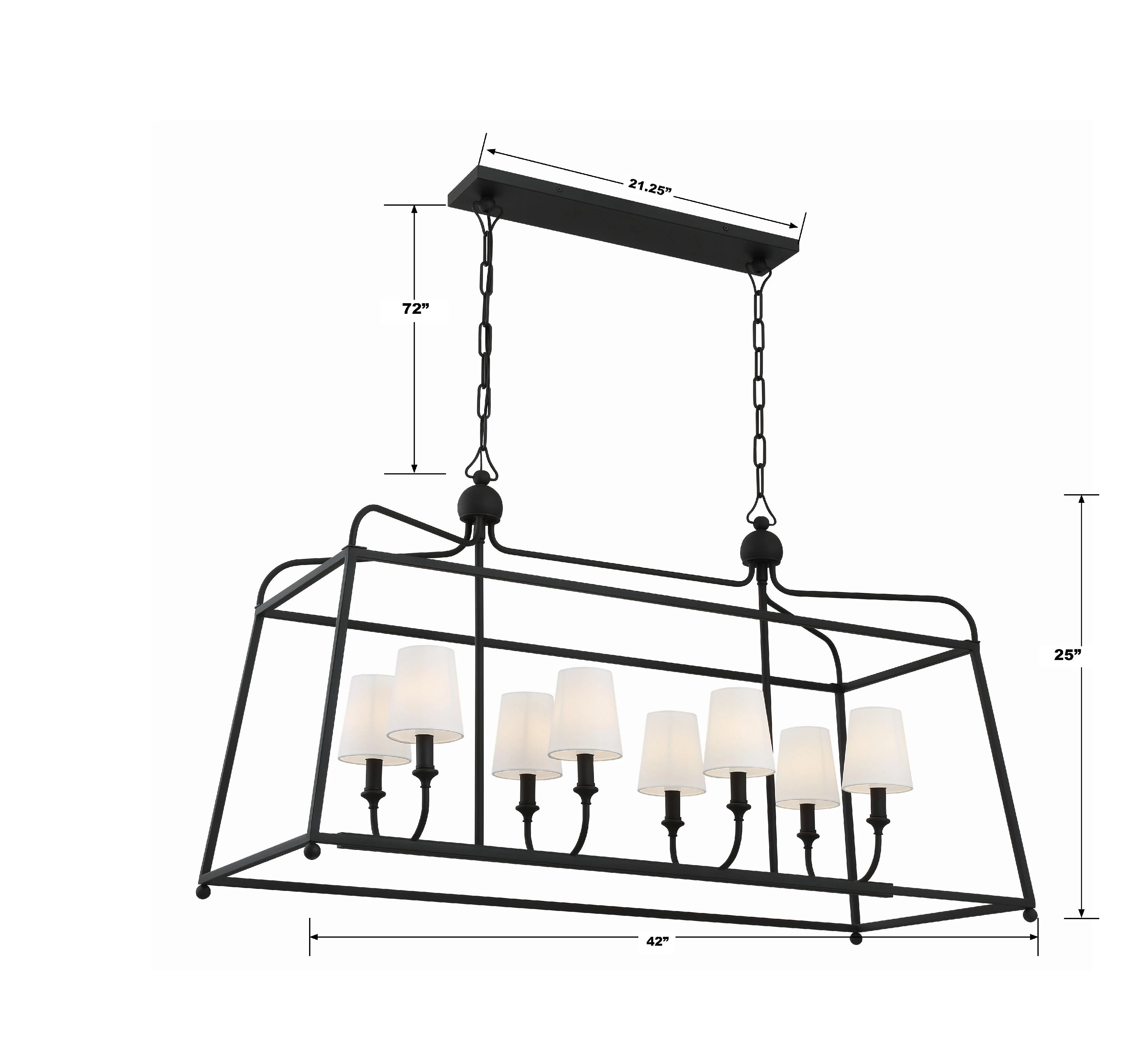 Crystorama Libby Langdon Sylvan 42'' Black Forged Linear Chandelier - Image 5