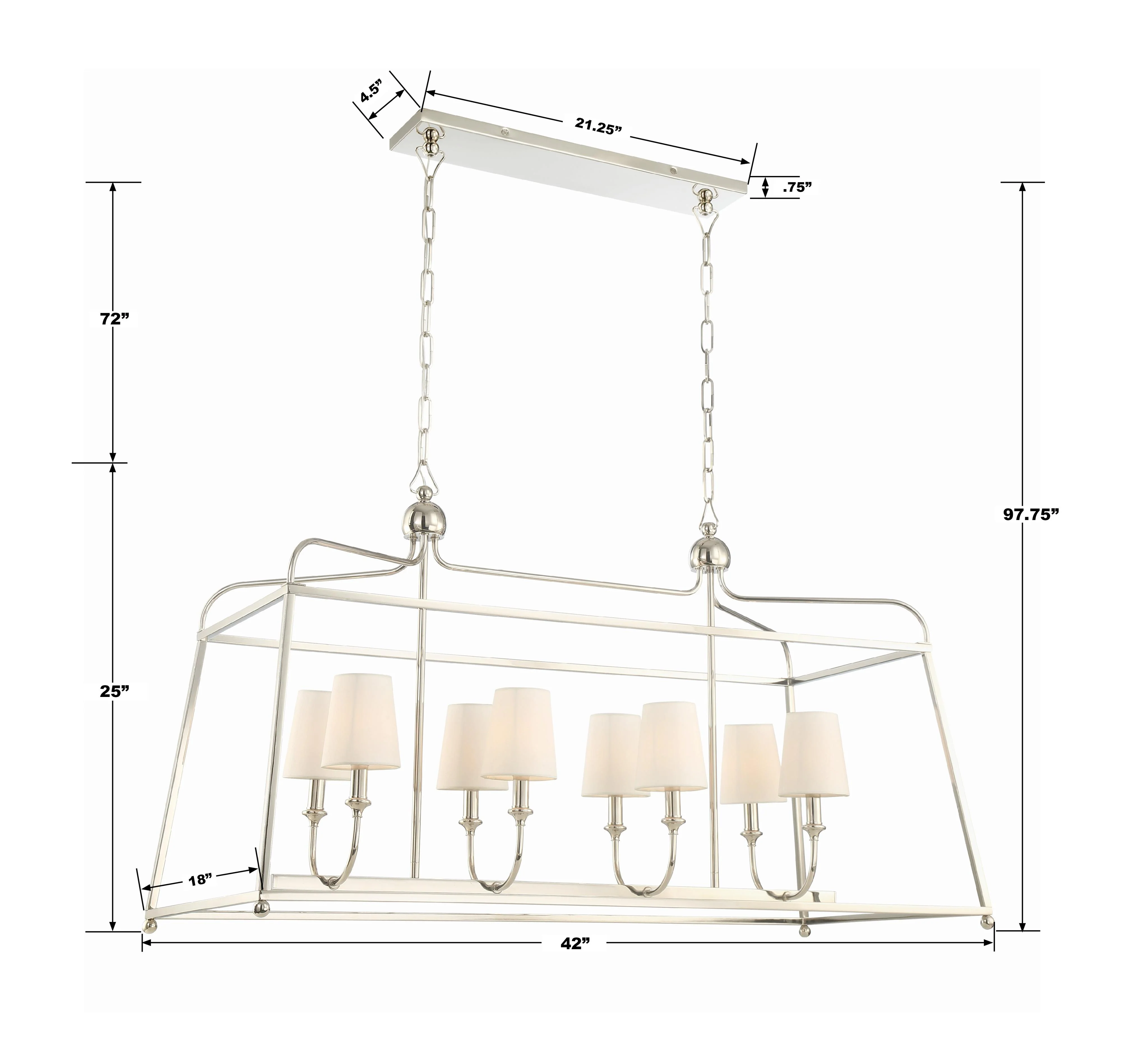 Crystorama Libby Langdon Sylvan 42'' Polished Nickel Linear Chandelier - Image 3