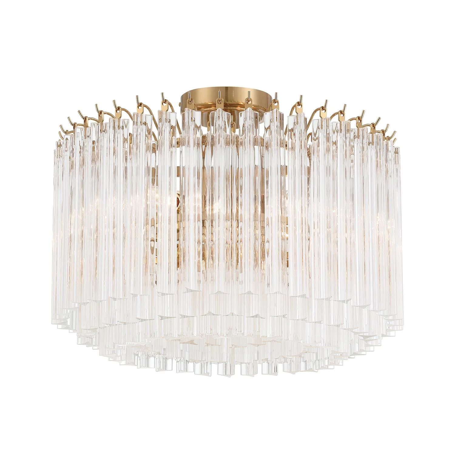 Crystorama Lofton 18'' Aged Brass Semi Flush Mount