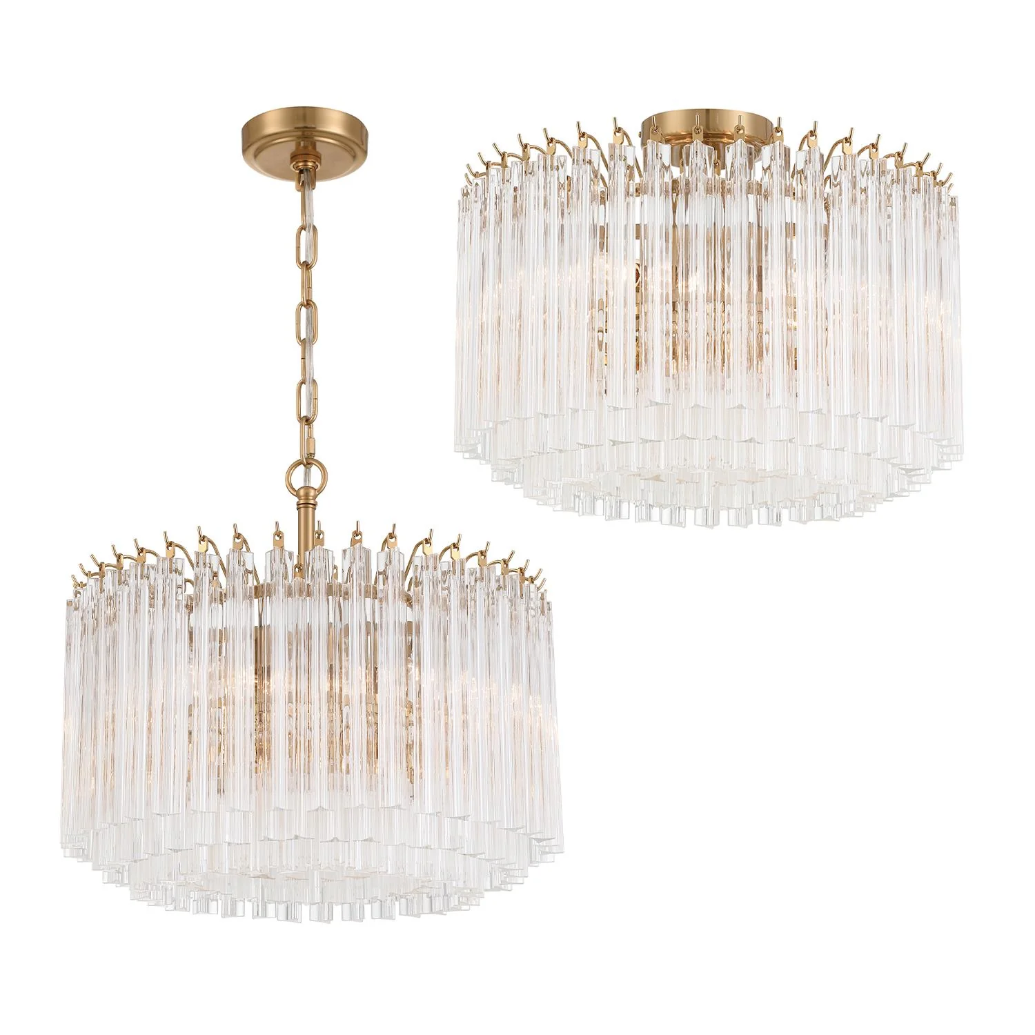 Crystorama Lofton 18'' Aged Brass Semi Flush Mount - Image 6