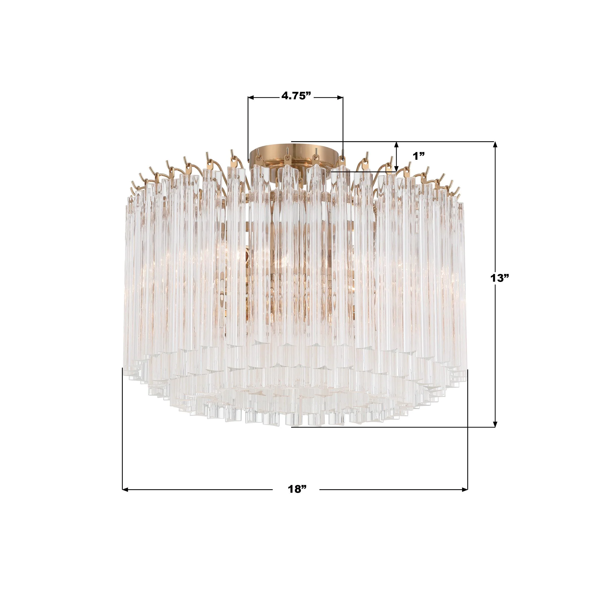Crystorama Lofton 18'' Aged Brass Semi Flush Mount - Image 8