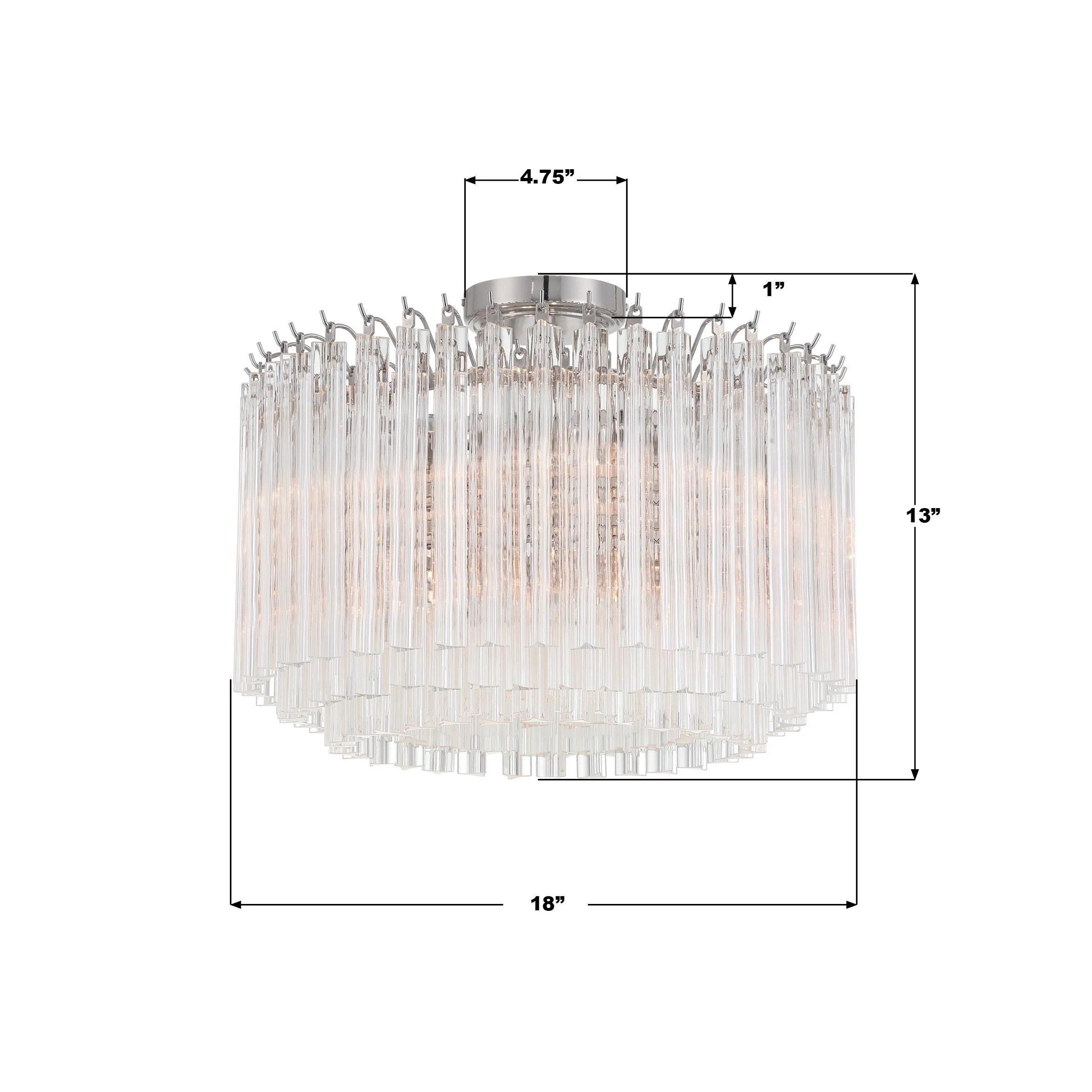 Crystorama Lofton 18'' Polished Nickel Semi Flush Mount - Image 8