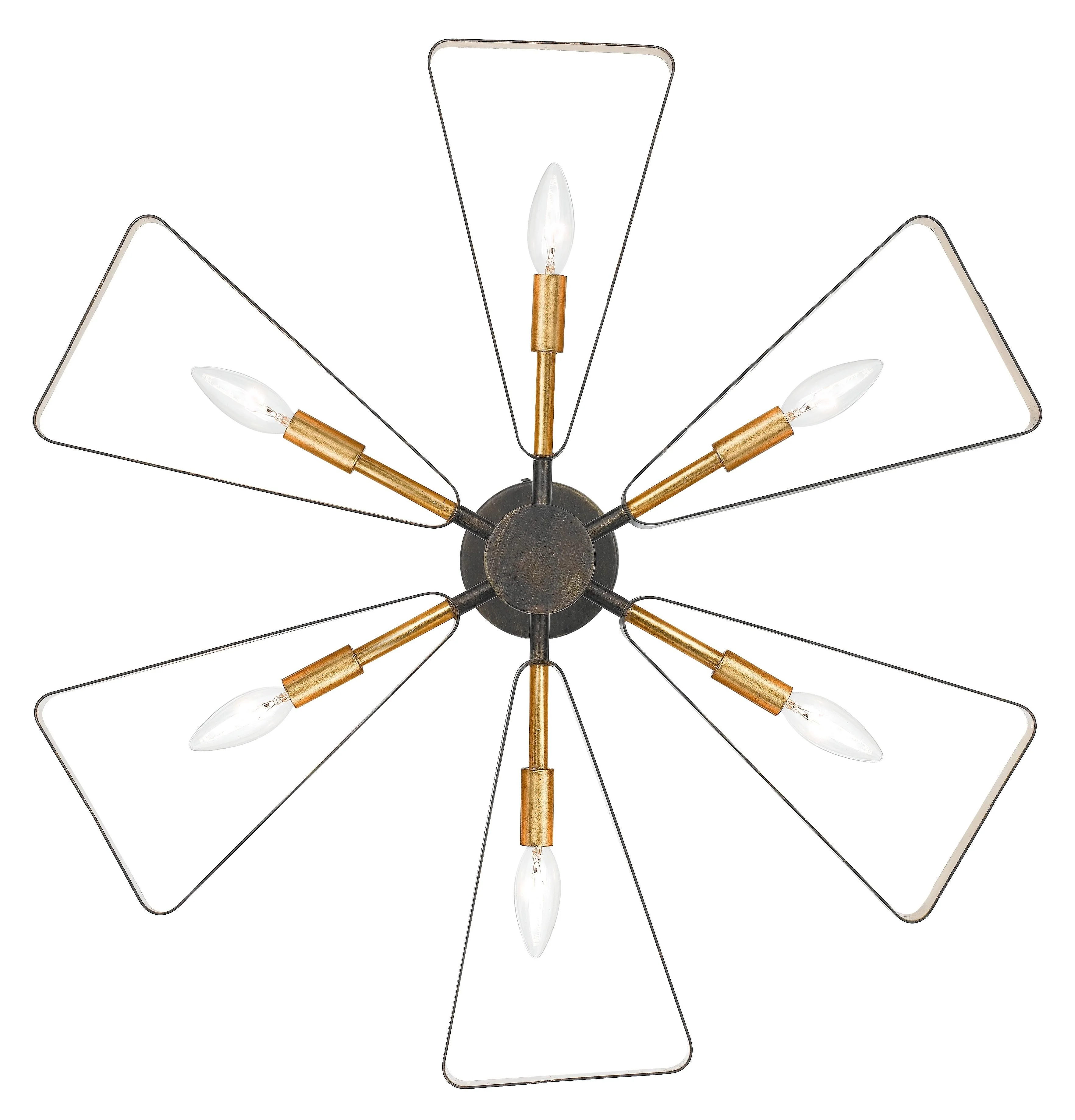 Crystorama Luna 27'' English Bronze + Antique Gold Chandelier - Image 4