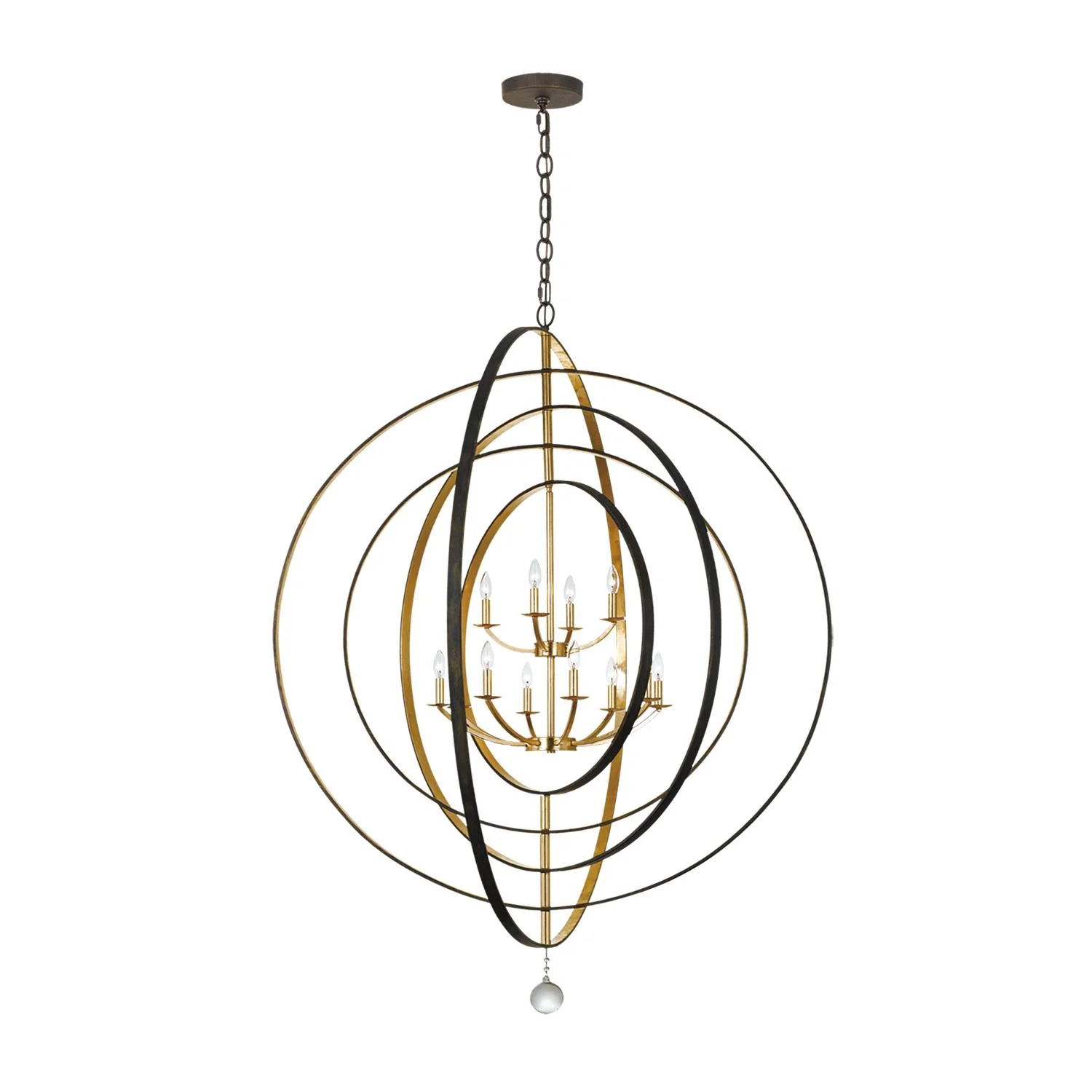 Crystorama Luna 60'' English Bronze + Antique Gold Chandelier - Image 2