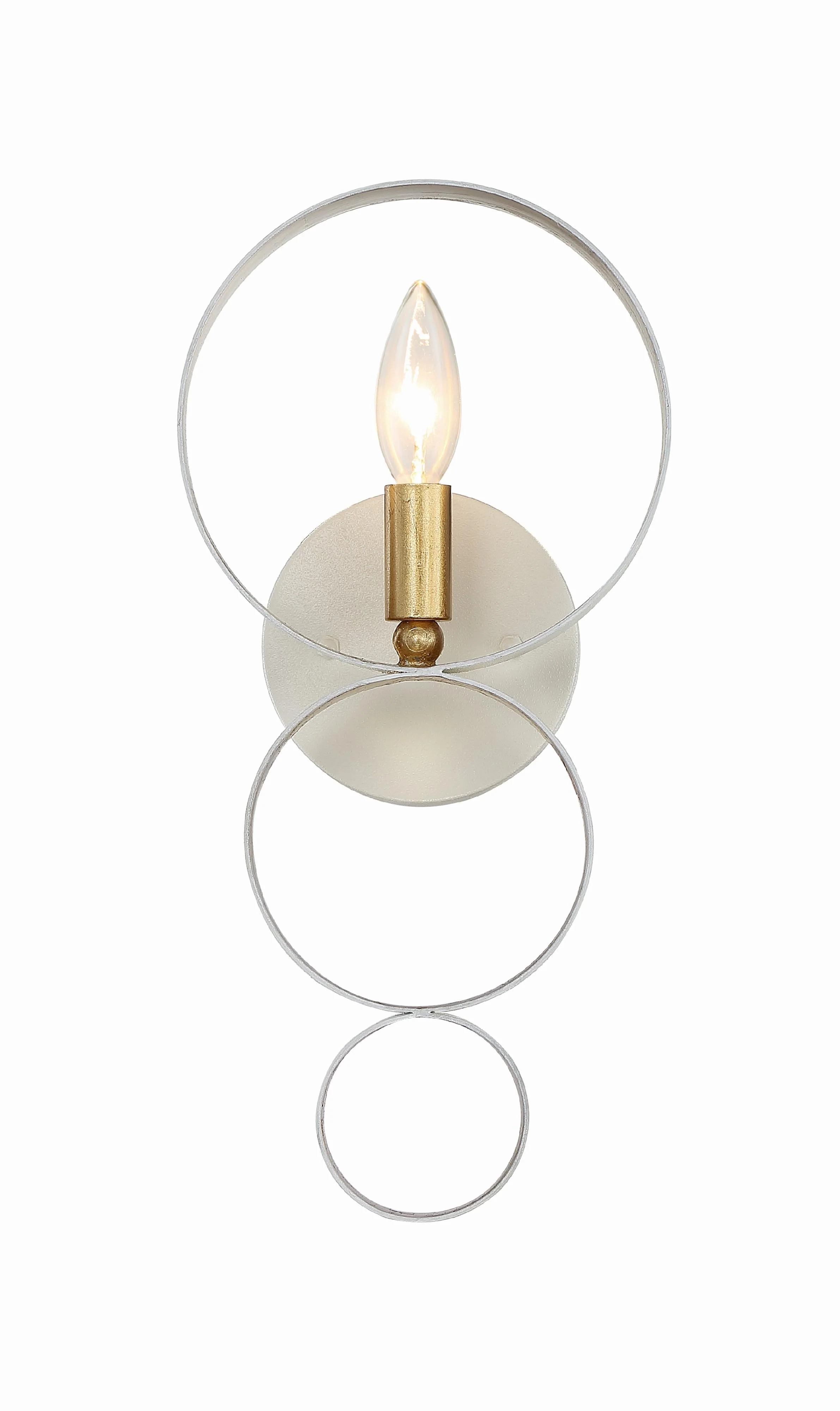 Crystorama Luna 7'' Matte White + Antique Gold Sconce - Image 3