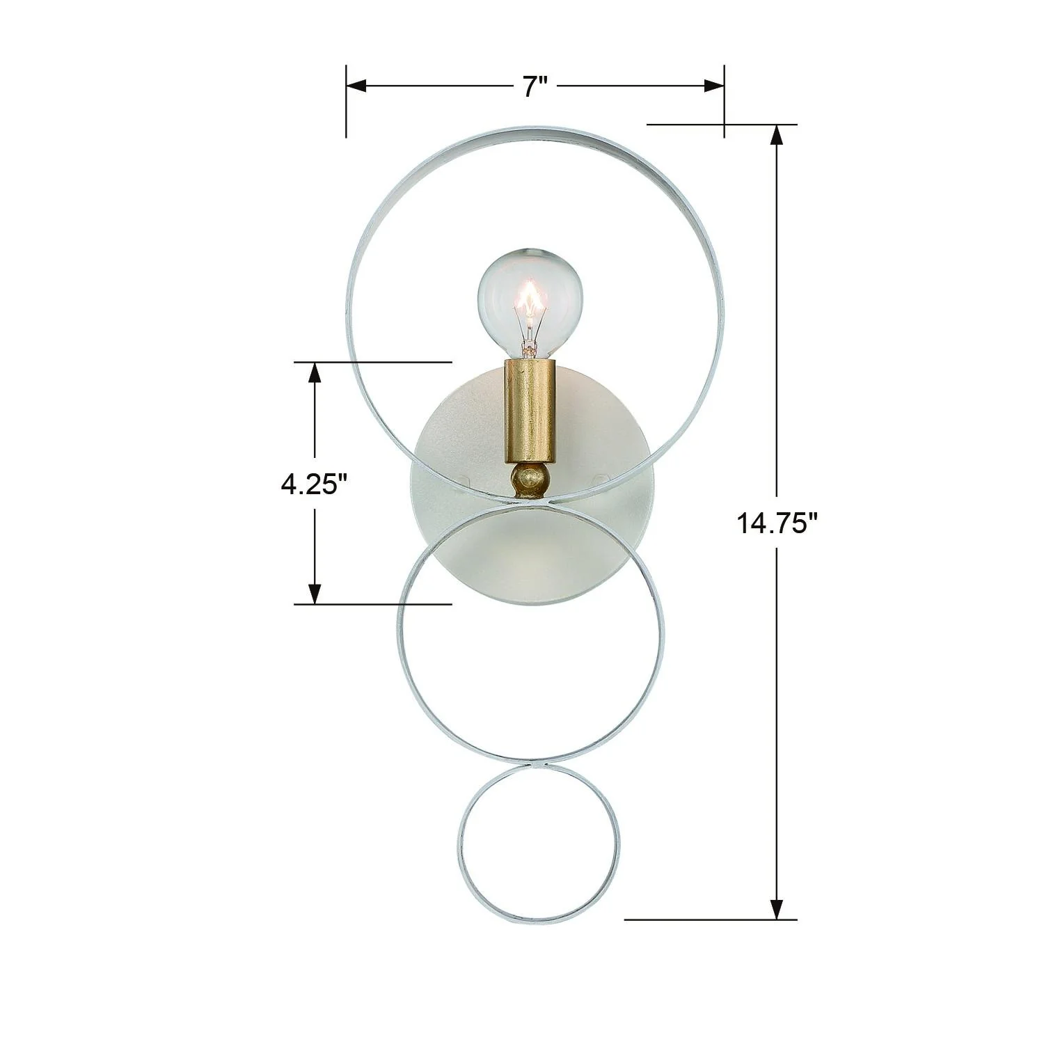 Crystorama Luna 7'' Matte White + Antique Gold Sconce - Image 5