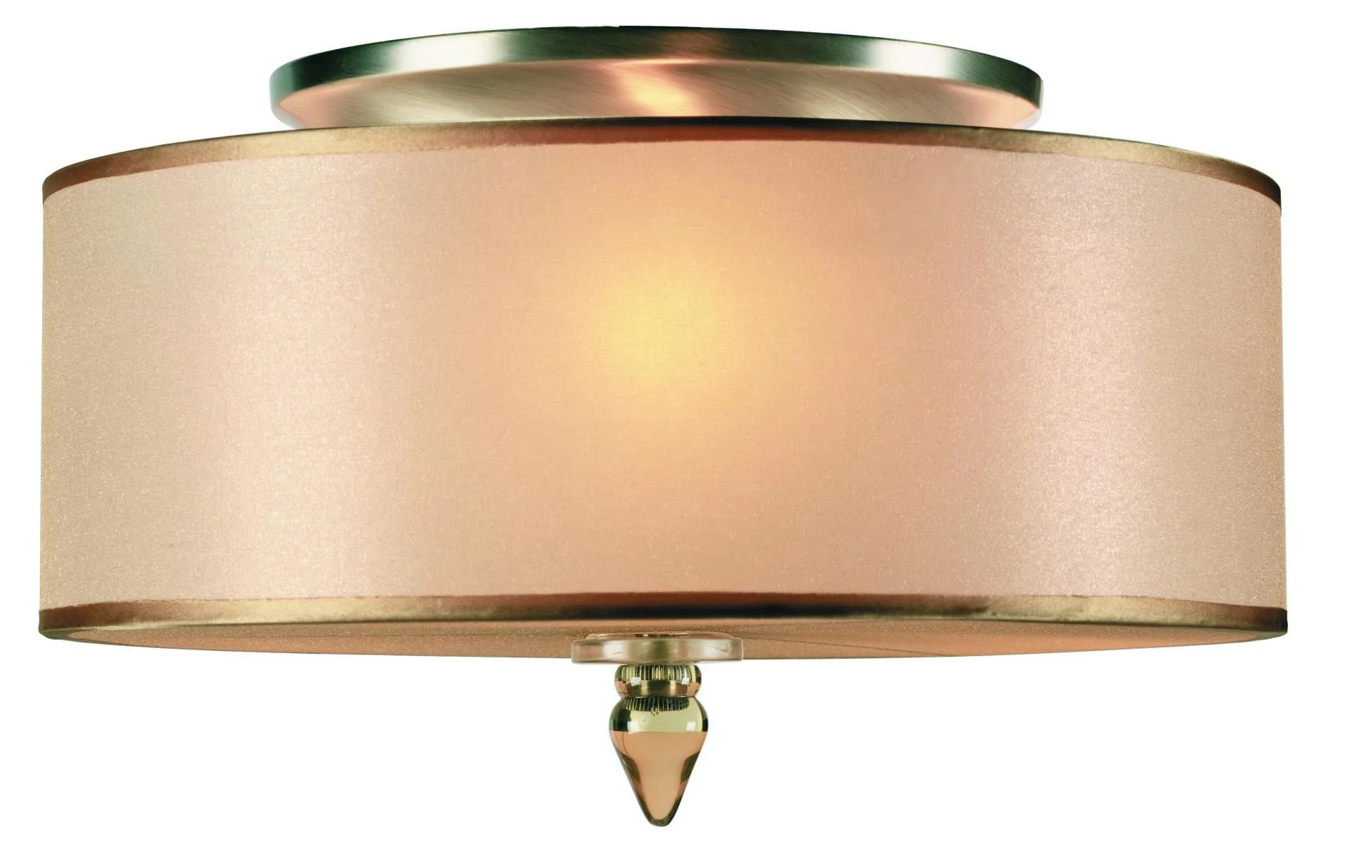 Crystorama Luxo 14'' Drum Shade Antique Brass Semi Flush Mount