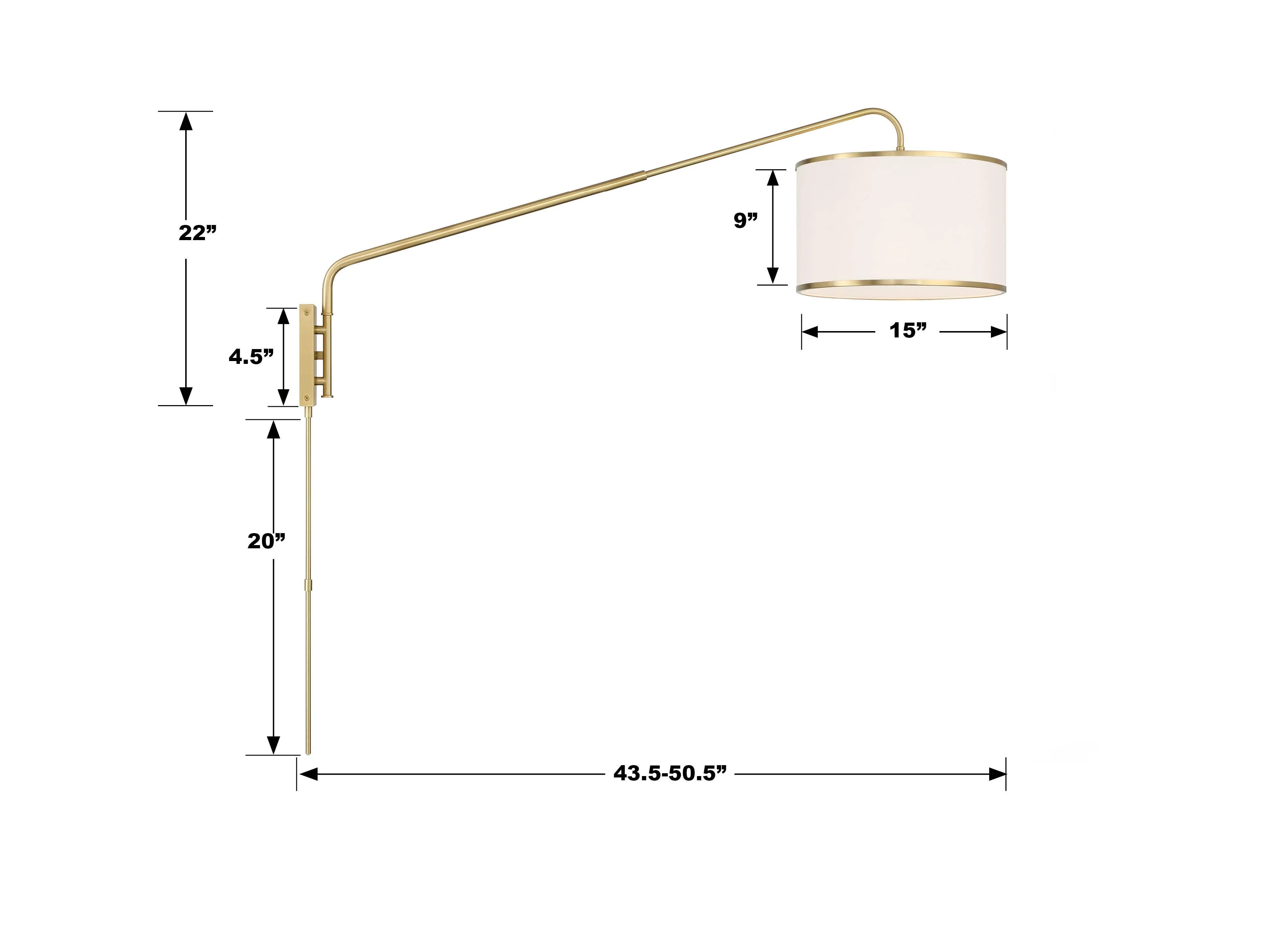 Crystorama Mallory 15'' Soft Brass Task Sconce - Image 9