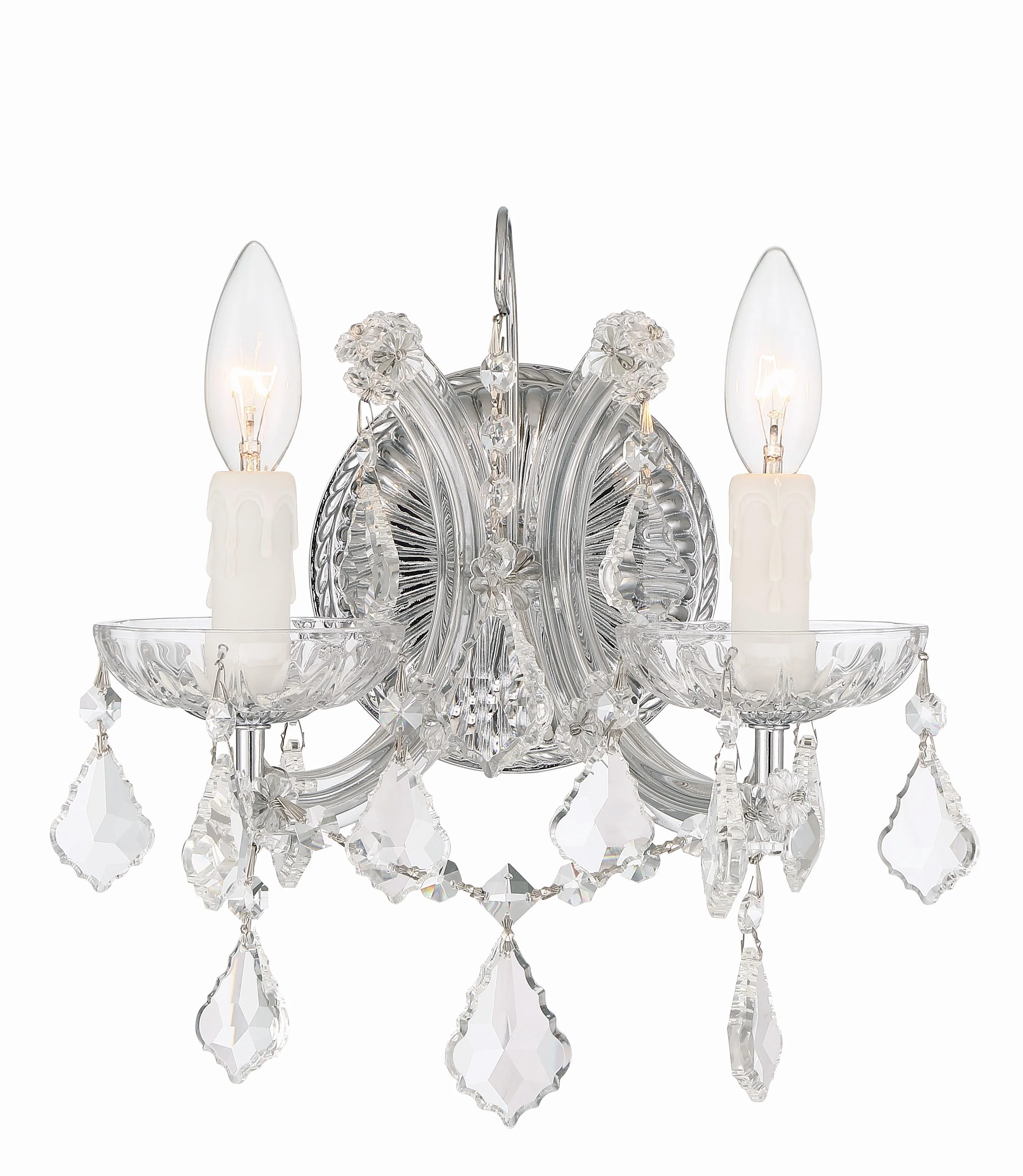 Crystorama Maria Theresa 10.5'' Italian Crystal Polished Chrome Sconce