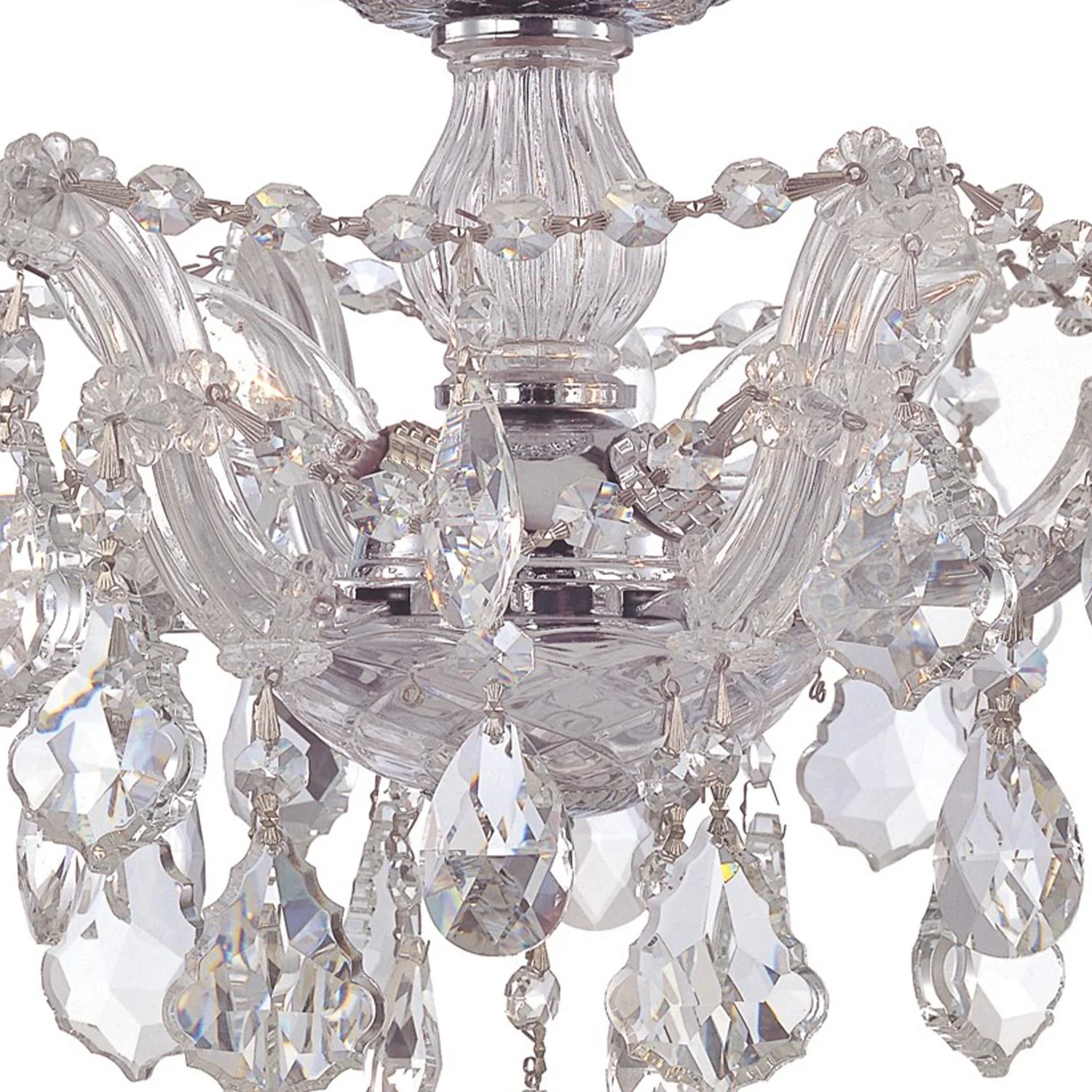 Crystorama Maria Theresa 13.5'' Hand Cut Crystal Polished Chrome Semi Flush Mount - Image 2