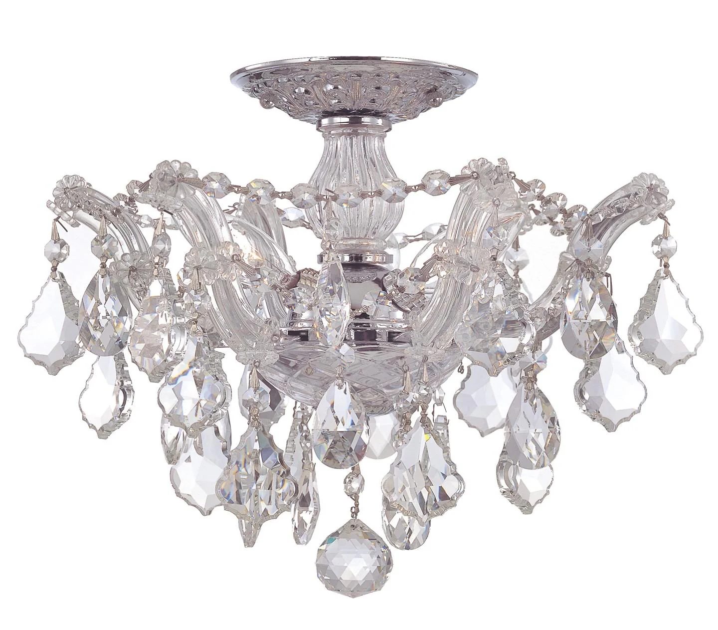Crystorama Maria Theresa 13.5'' Swarovski Spectra Crystal Polished Chrome Semi Flush Mount