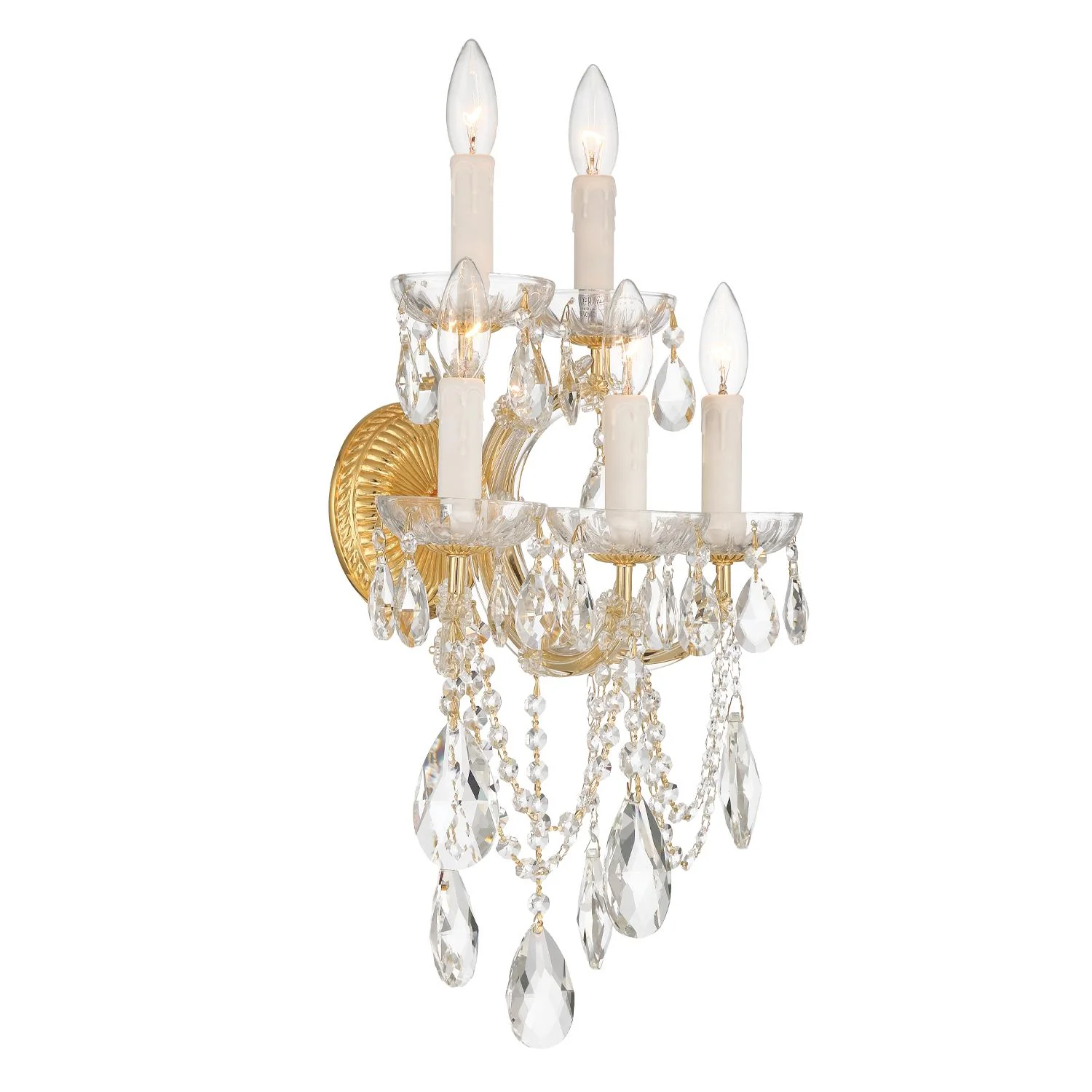 Crystorama Maria Theresa 13.5'' Swarovski Strass Crystal Gold Sconce - Image 4