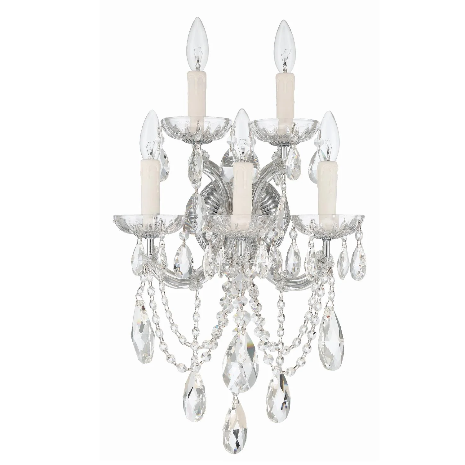 Crystorama Maria Theresa 13.5'' Swarovski Strass Crystal Polished Chrome Sconce - Image 2