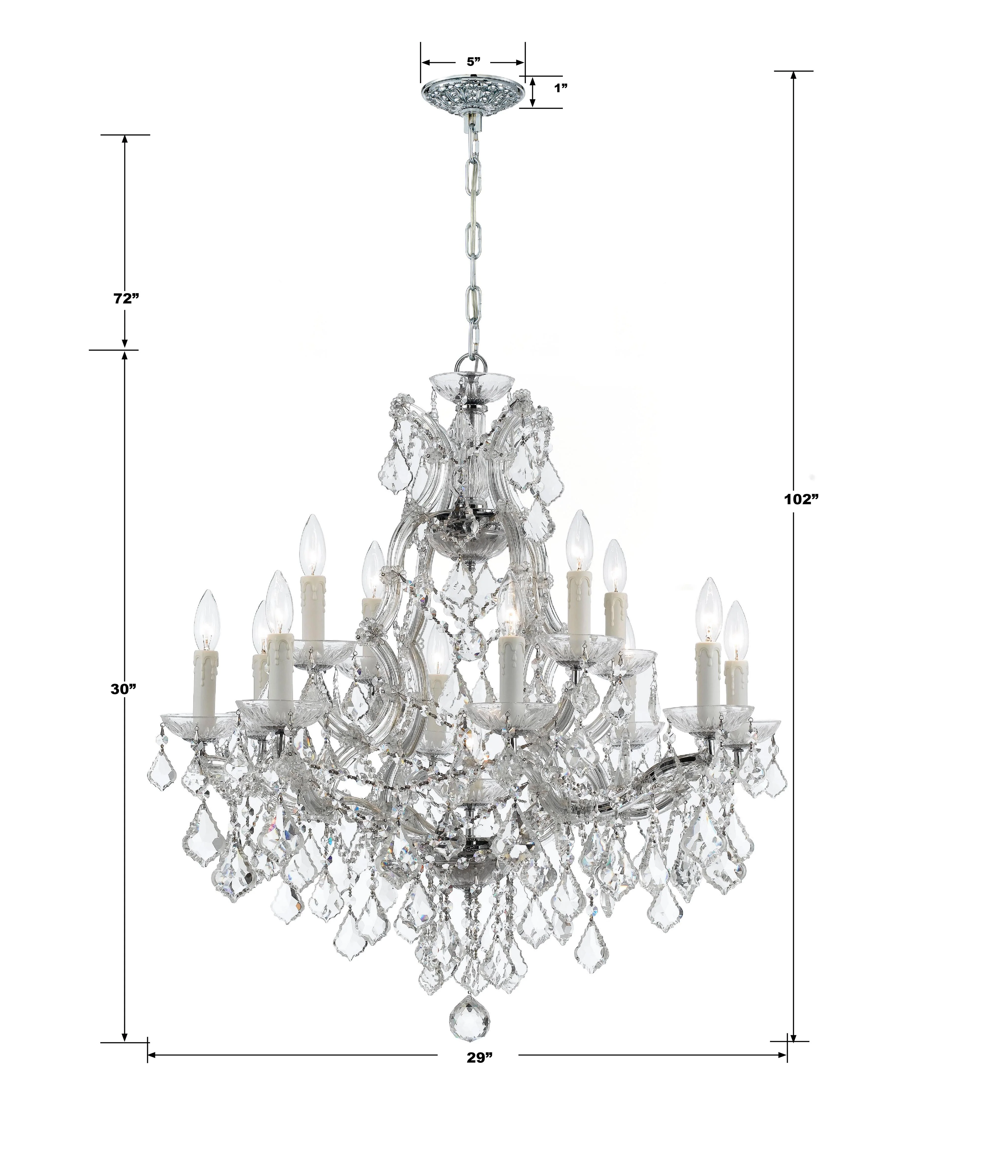 Crystorama Maria Theresa 28'' Italian Crystal Polished Chrome Chandelier - Image 2
