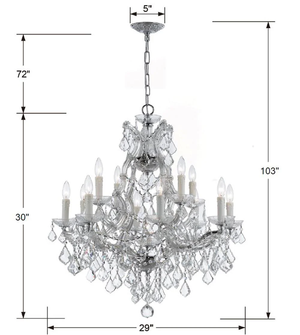 Crystorama Maria Theresa 28'' Swarovski Strass Crystal Polished Chrome Chandelier - Image 2