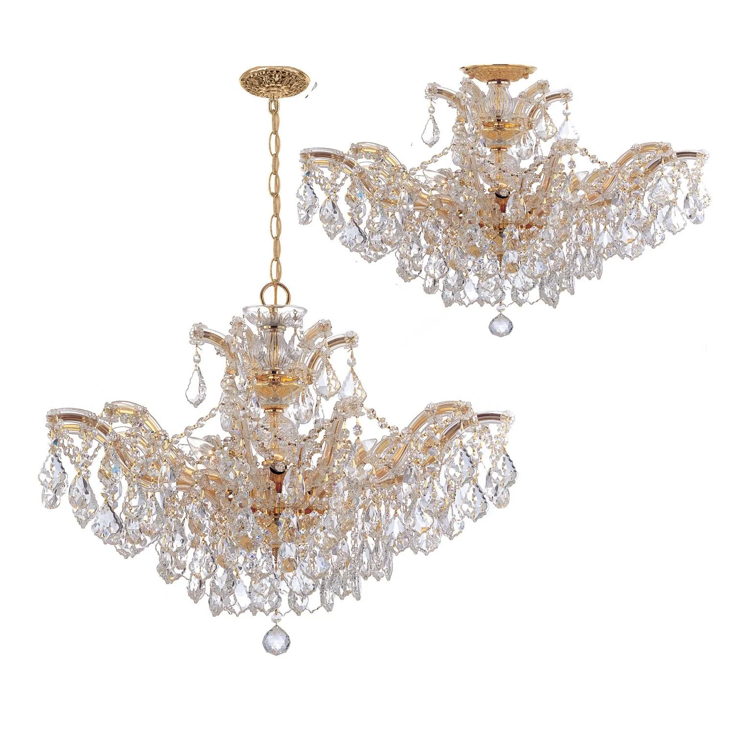 Crystorama Maria Theresa 29'' Hand Cut Crystal Gold Chandelier - Image 3