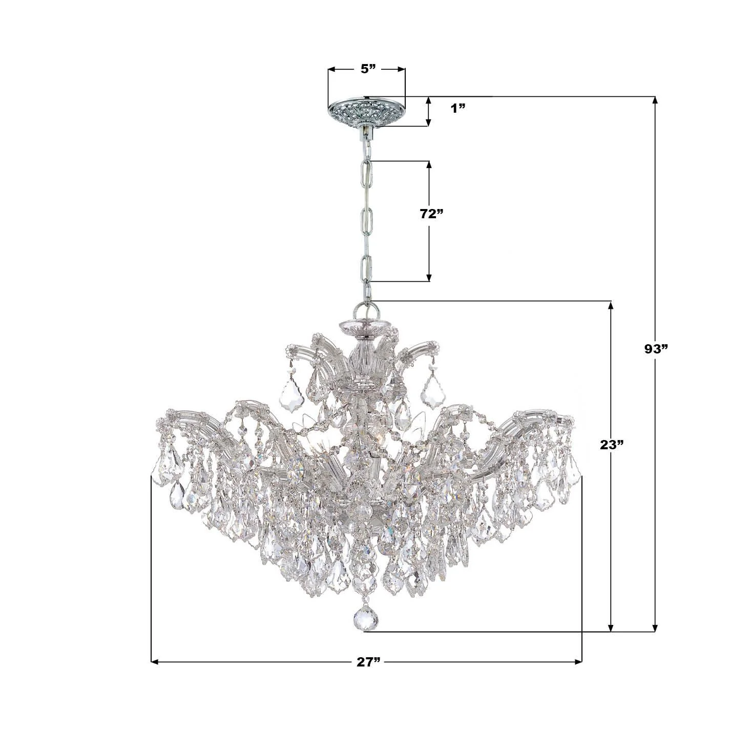 Crystorama Maria Theresa 29'' Hand Cut Crystal Polished Chrome Chandelier - Image 5