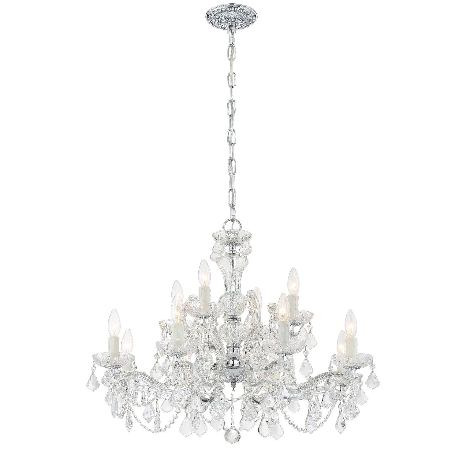 Crystorama Maria Theresa 29'' Italian Crystal Polished Chrome Chandelier - Image 3