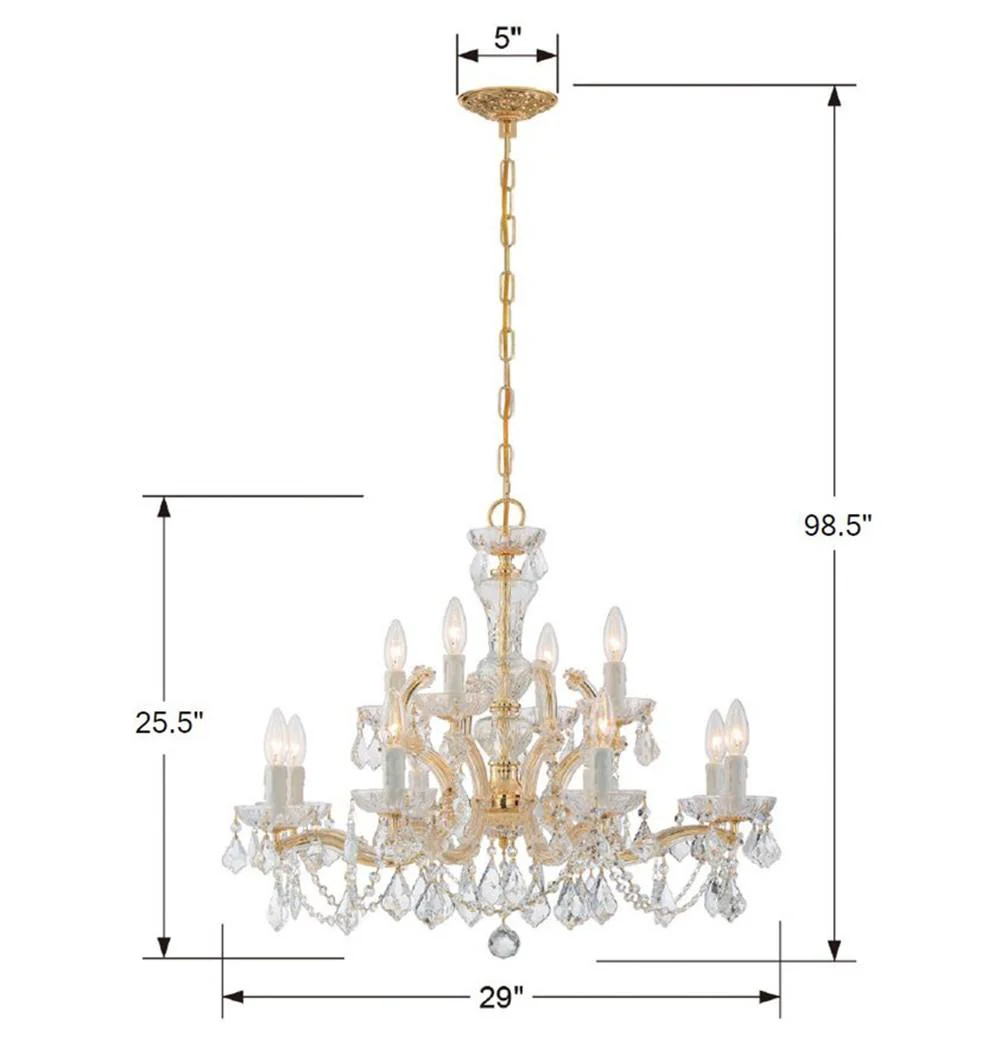 Crystorama Maria Theresa 29'' Swarovski Strass Crystal Gold Chandelier - Image 3