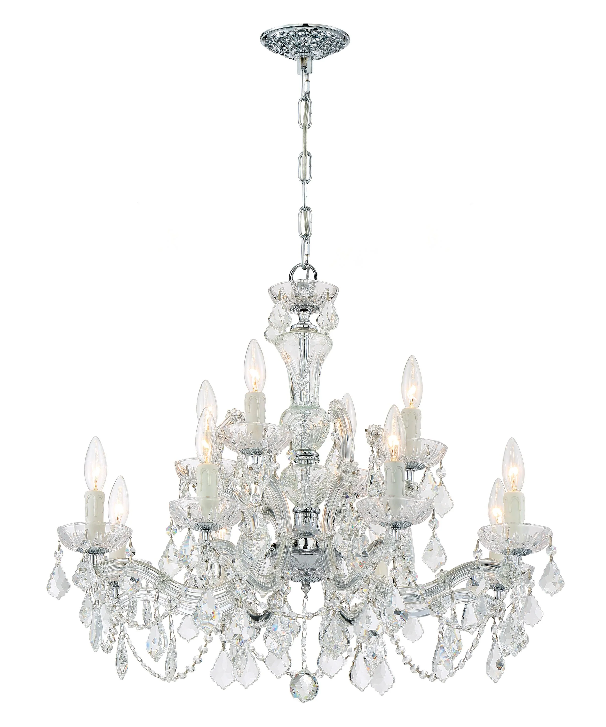 Crystorama Maria Theresa 29'' Swarovski Strass Crystal Polished Chrome Chandelier