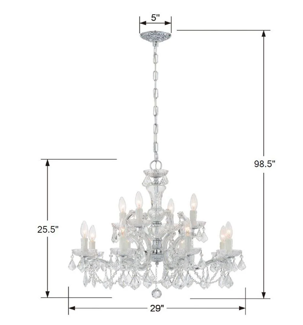 Crystorama Maria Theresa 29'' Swarovski Strass Crystal Polished Chrome Chandelier - Image 3
