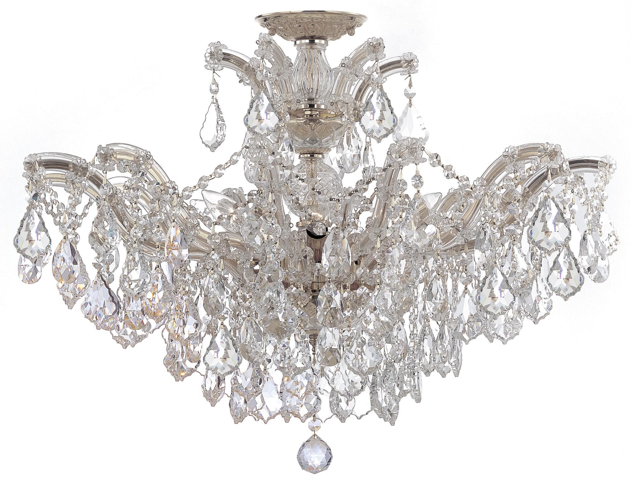 Crystorama Maria Theresa 29'' Swarovski Strass Crystal Polished Chrome Semi Flush Mount