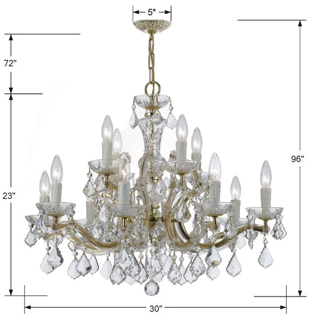 Crystorama Maria Theresa 30'' Hand Cut Crystal Gold Chandelier - Image 2