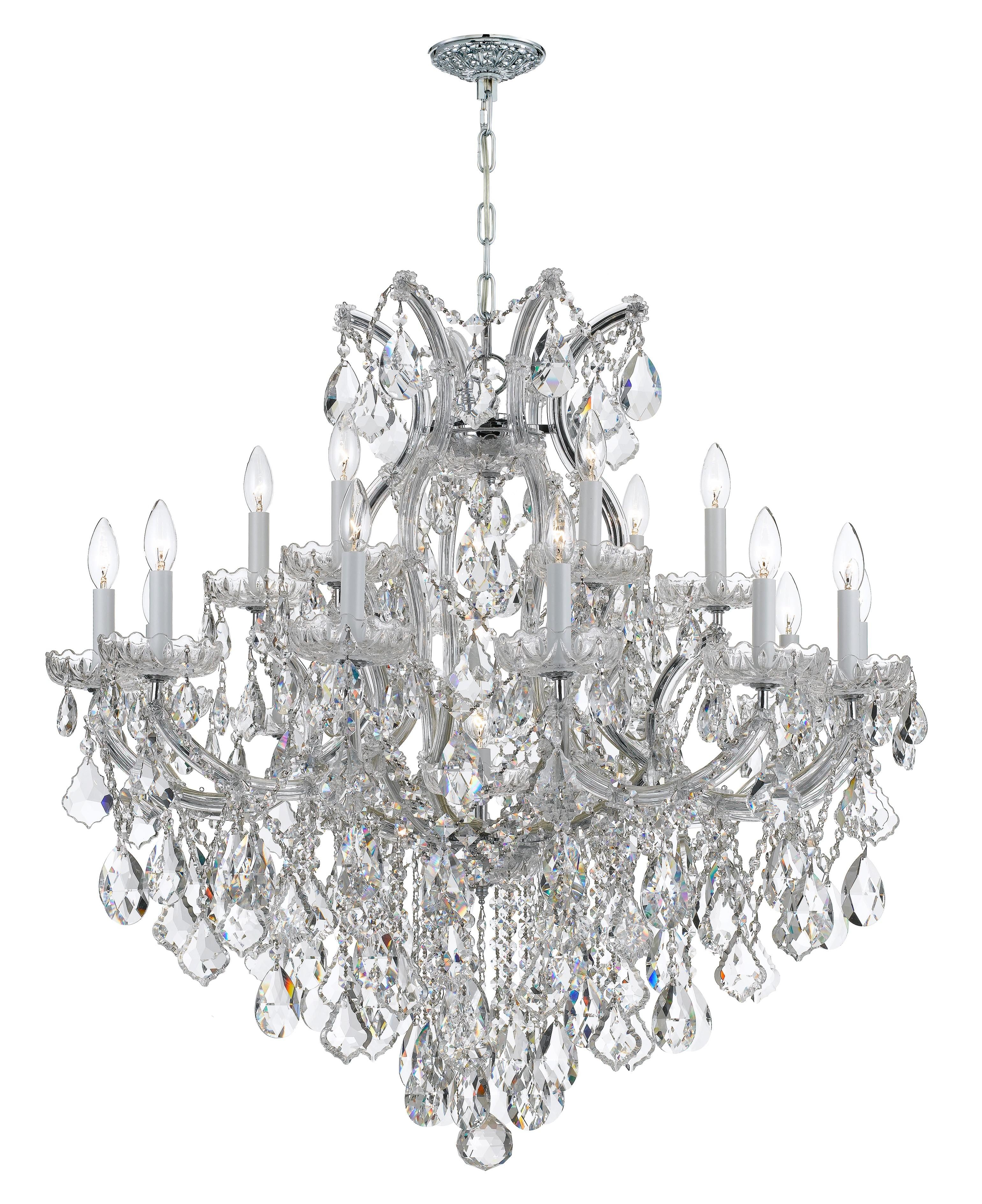Crystorama Maria Theresa 38'' Hand Cut Crystal Polished Chrome Chandelier