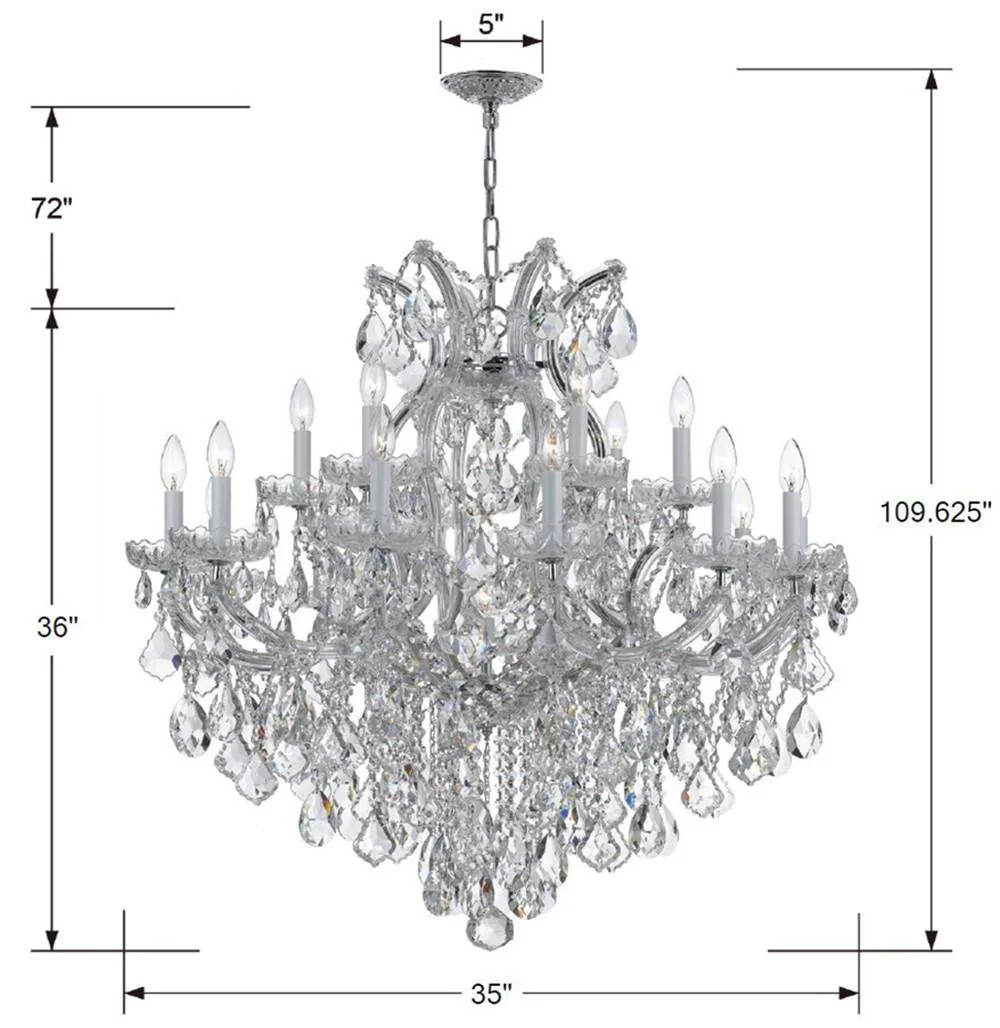 Crystorama Maria Theresa 38'' Italian Crystal Polished Chrome Chandelier - Image 2