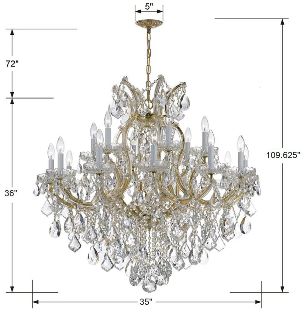 Crystorama Maria Theresa 38'' Swarovski Spectra Crystal Gold Chandelier - Image 2
