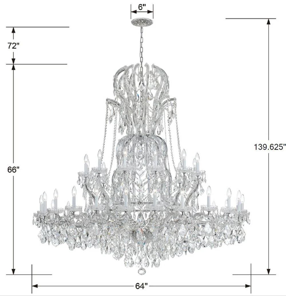 Crystorama Maria Theresa 64'' Swarovski Spectra Crystal Polished Chrome Chandelier - Image 2