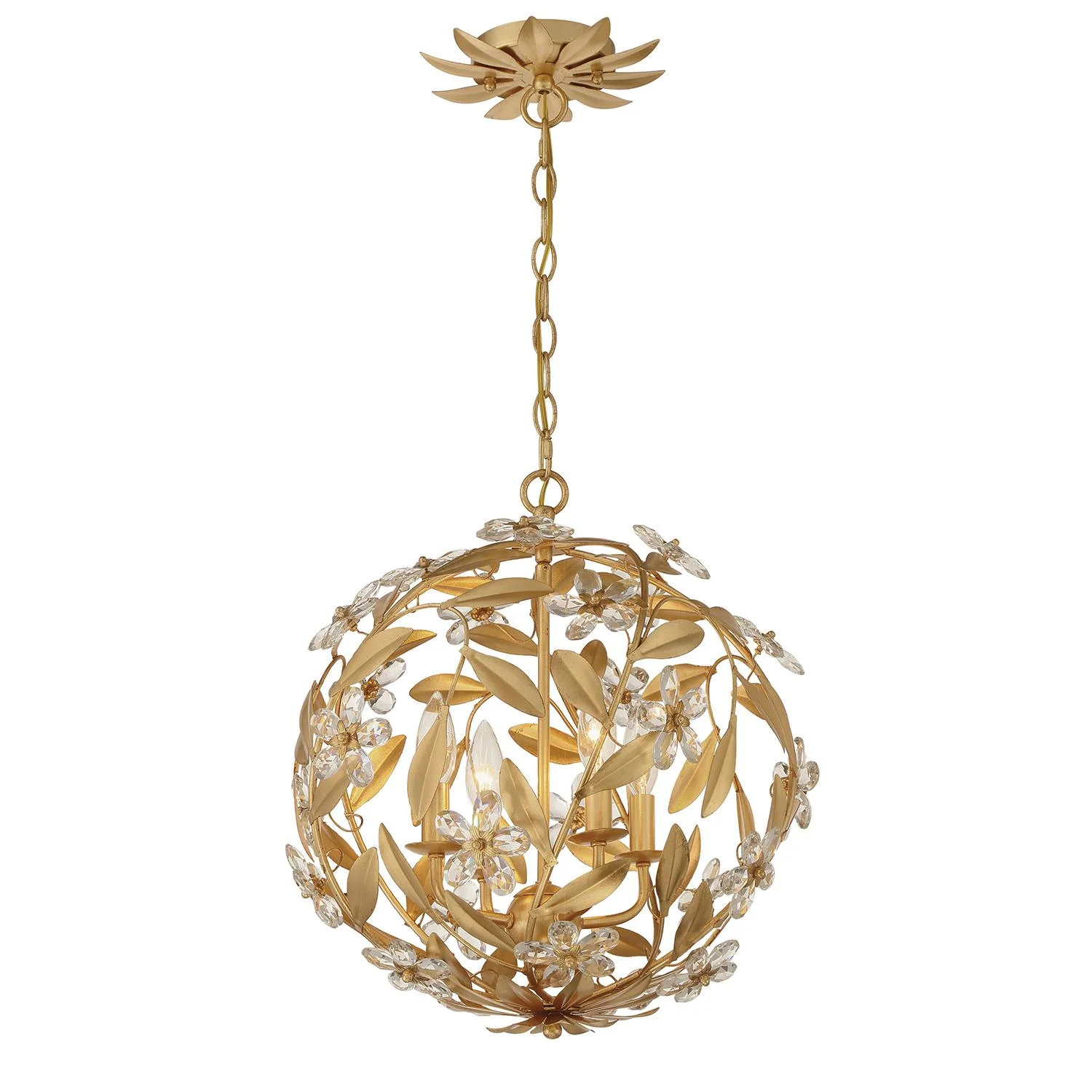 Crystorama Marselle 16.5'' Antique Gold Chandelier