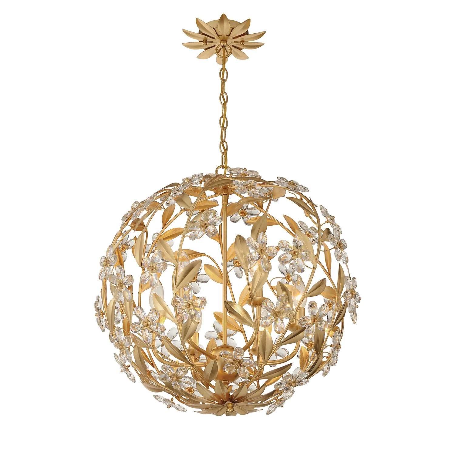 Crystorama Marselle 22'' Antique Gold Chandelier - Image 4
