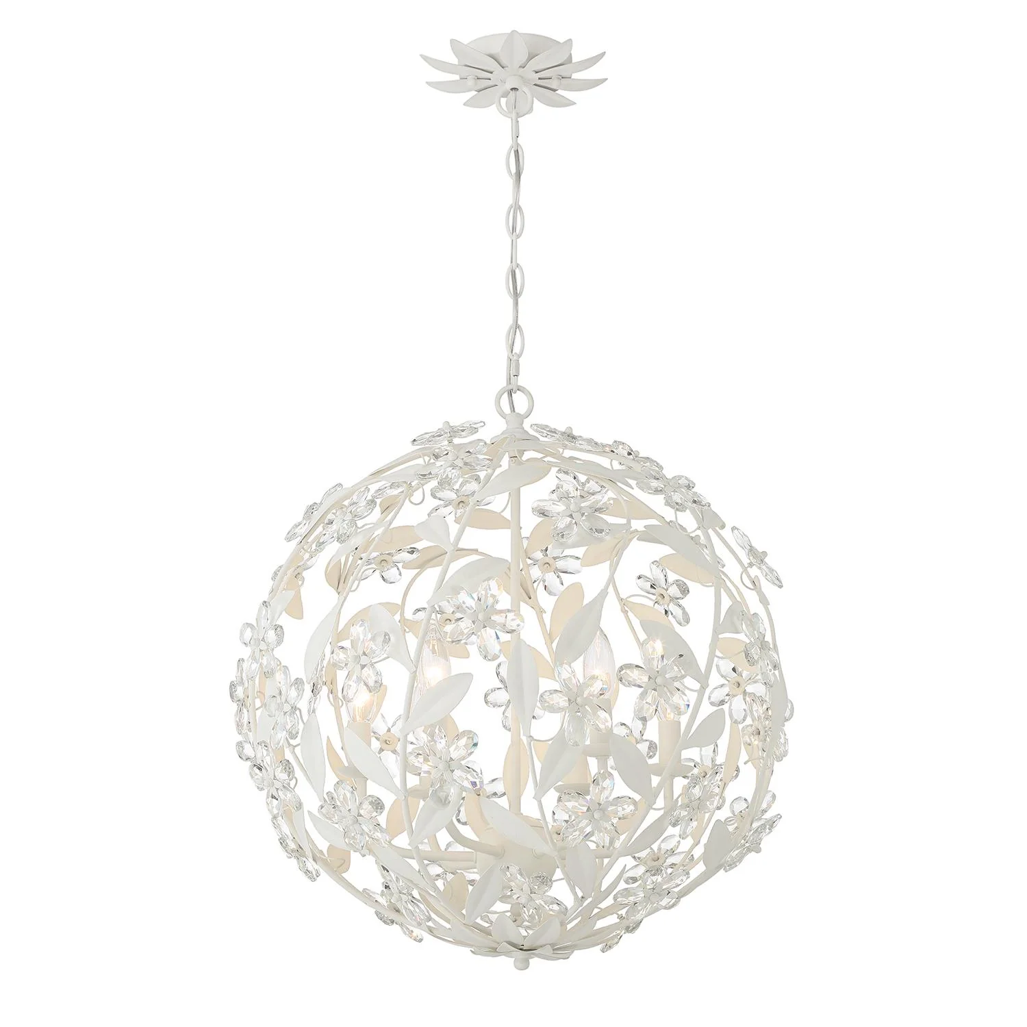 Crystorama Marselle 22'' Matte White Chandelier