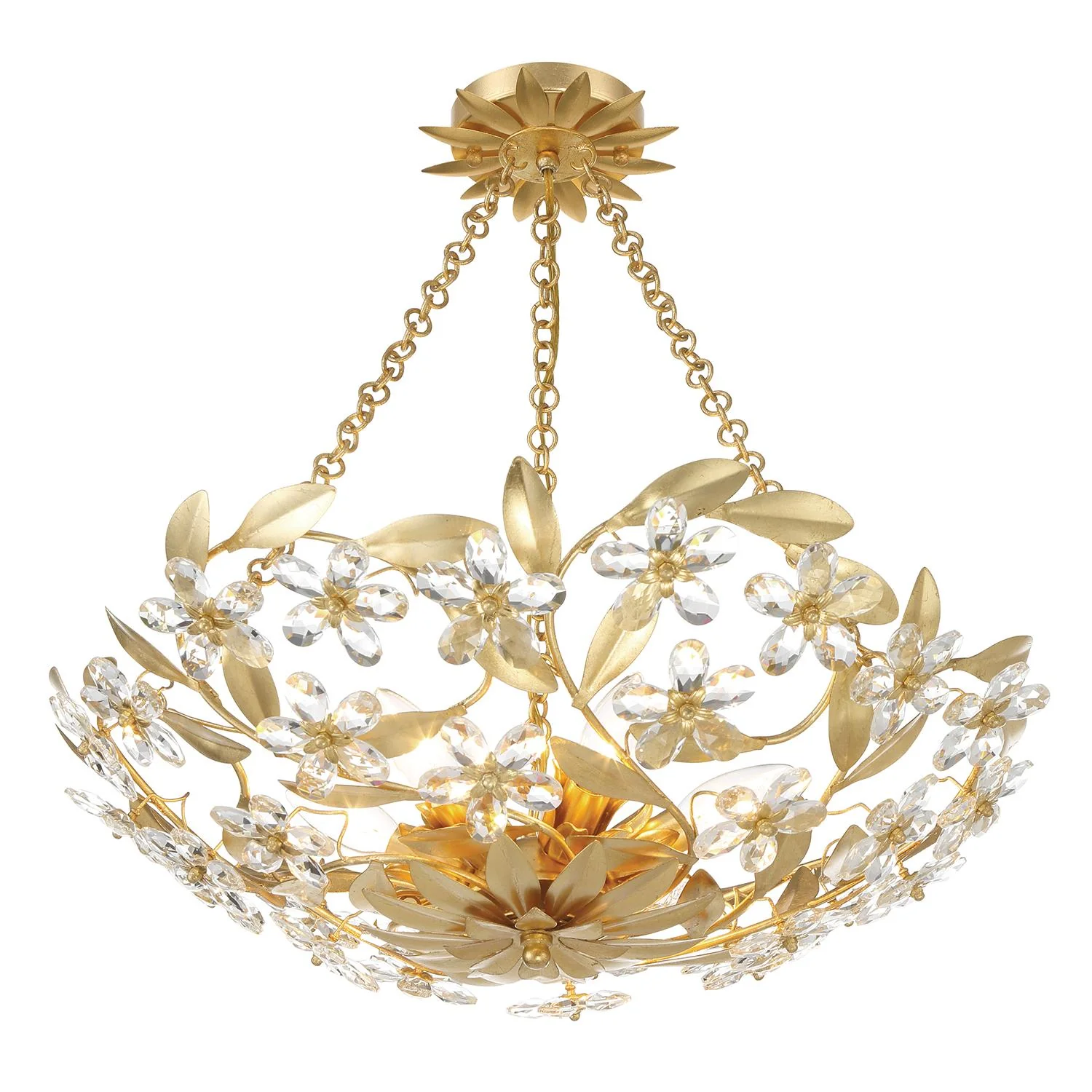 Crystorama Marselle 24'' Antique Gold Semi Flush Mount - Image 2