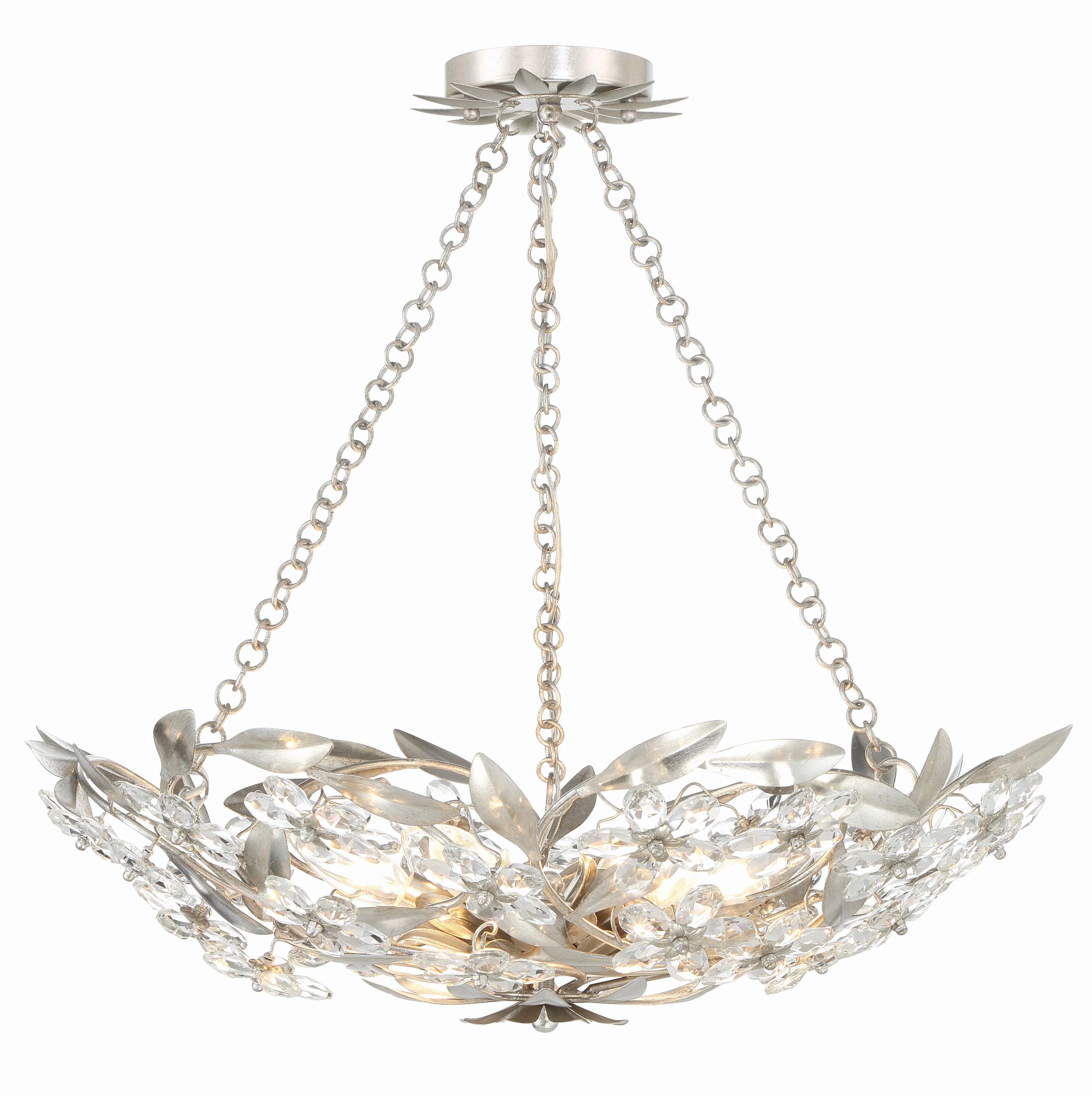 Crystorama Marselle 24'' Antique Silver Semi Flush Mount - Image 4