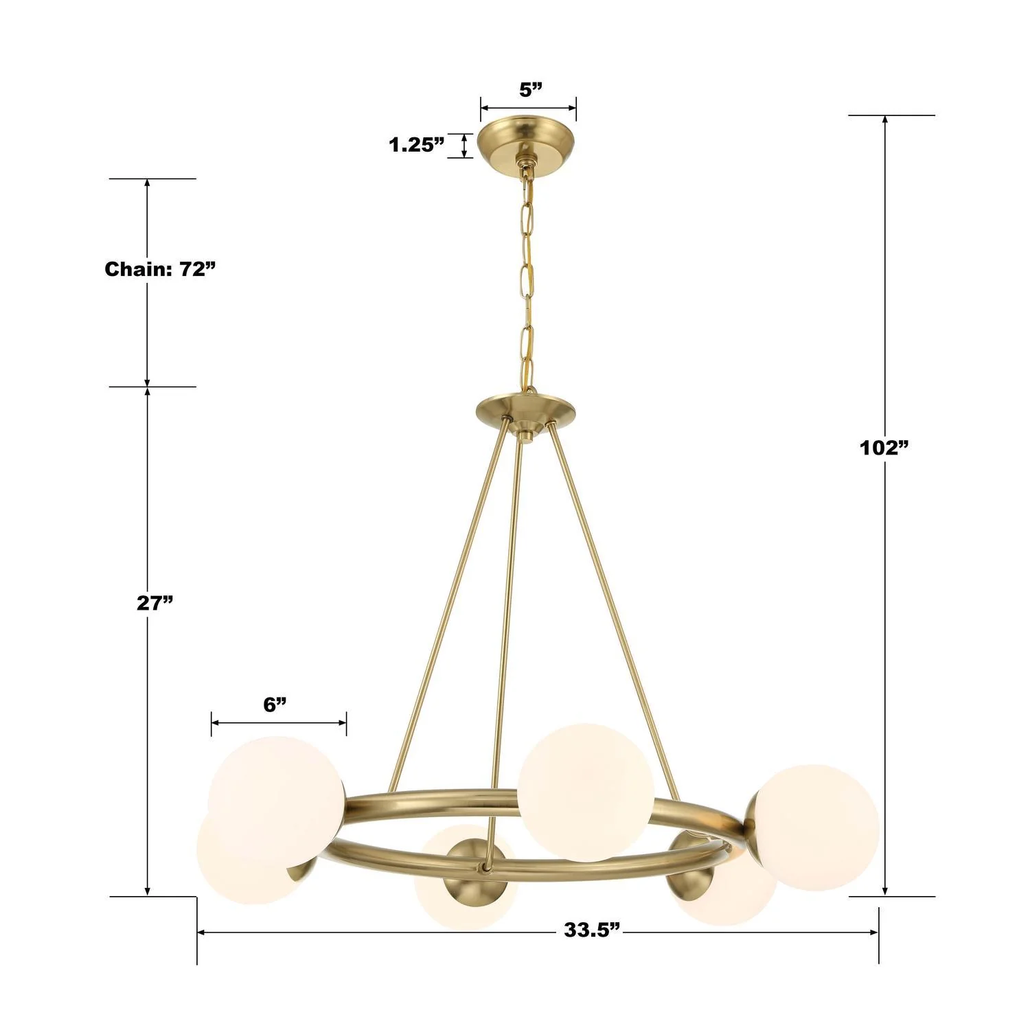 Crystorama Maverick 33.5'' Vibrant Gold Chandelier - Image 5