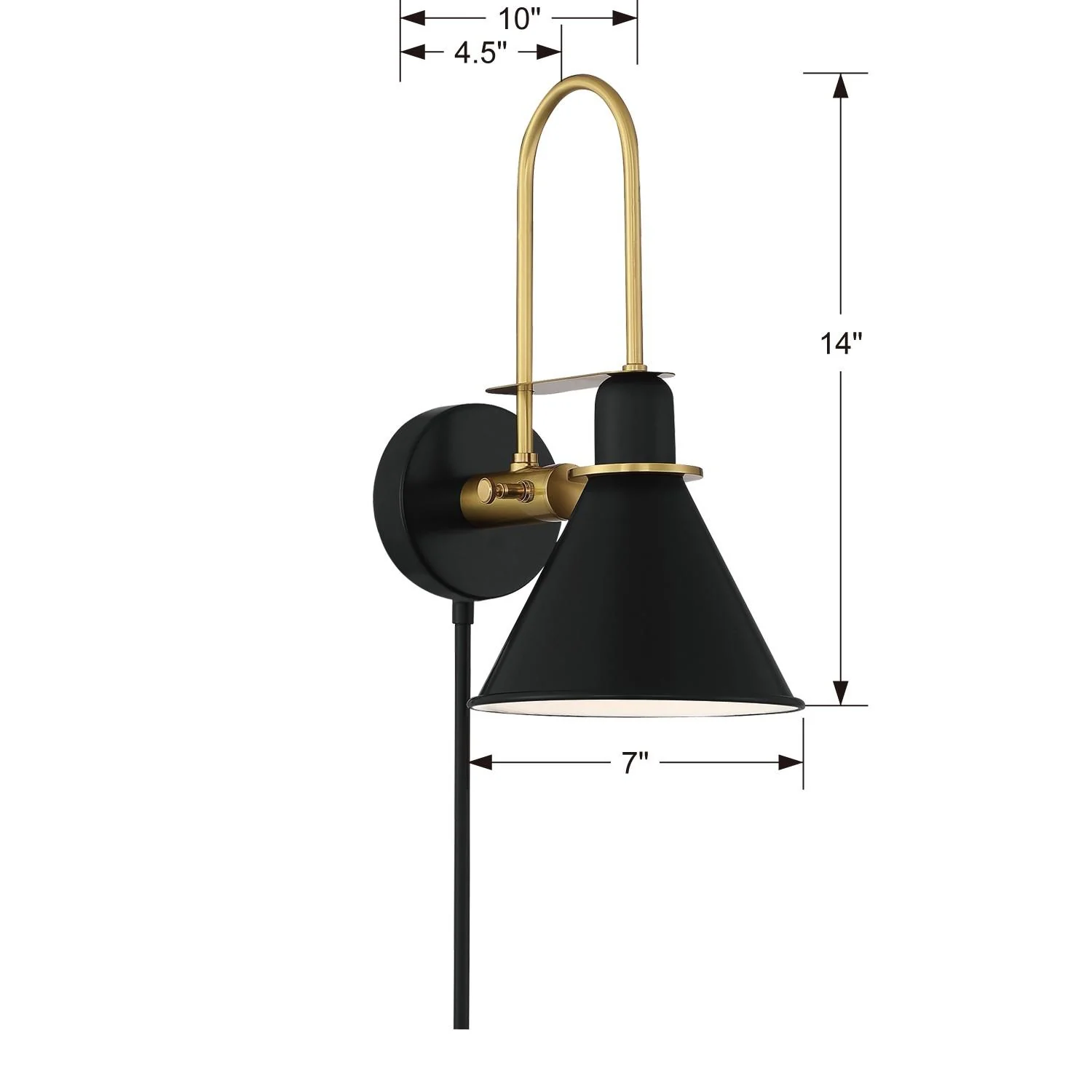 Crystorama Medford 7'' Matte Black Task Sconce - Image 5
