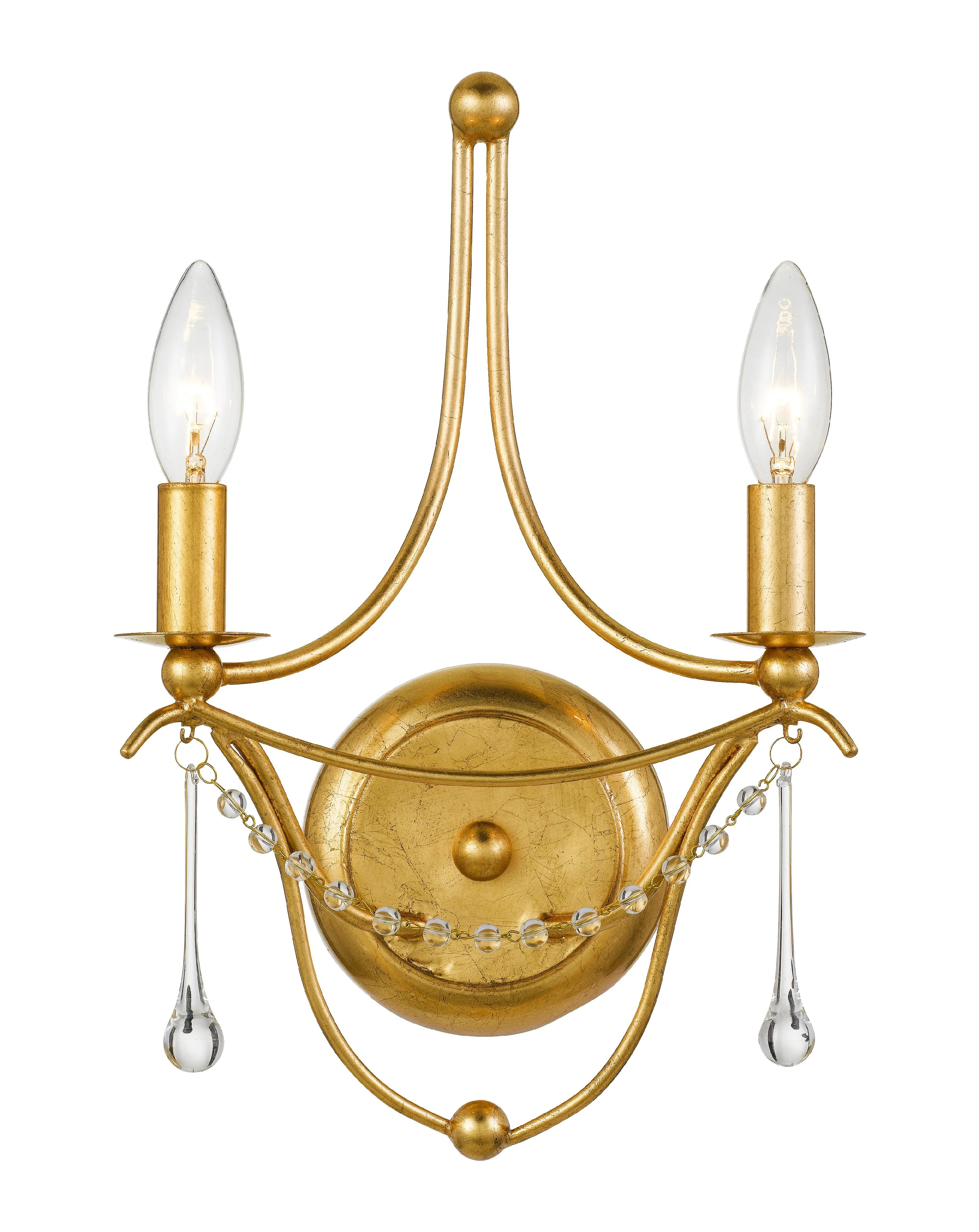 Crystorama Metro 10'' Antique Gold Sconce