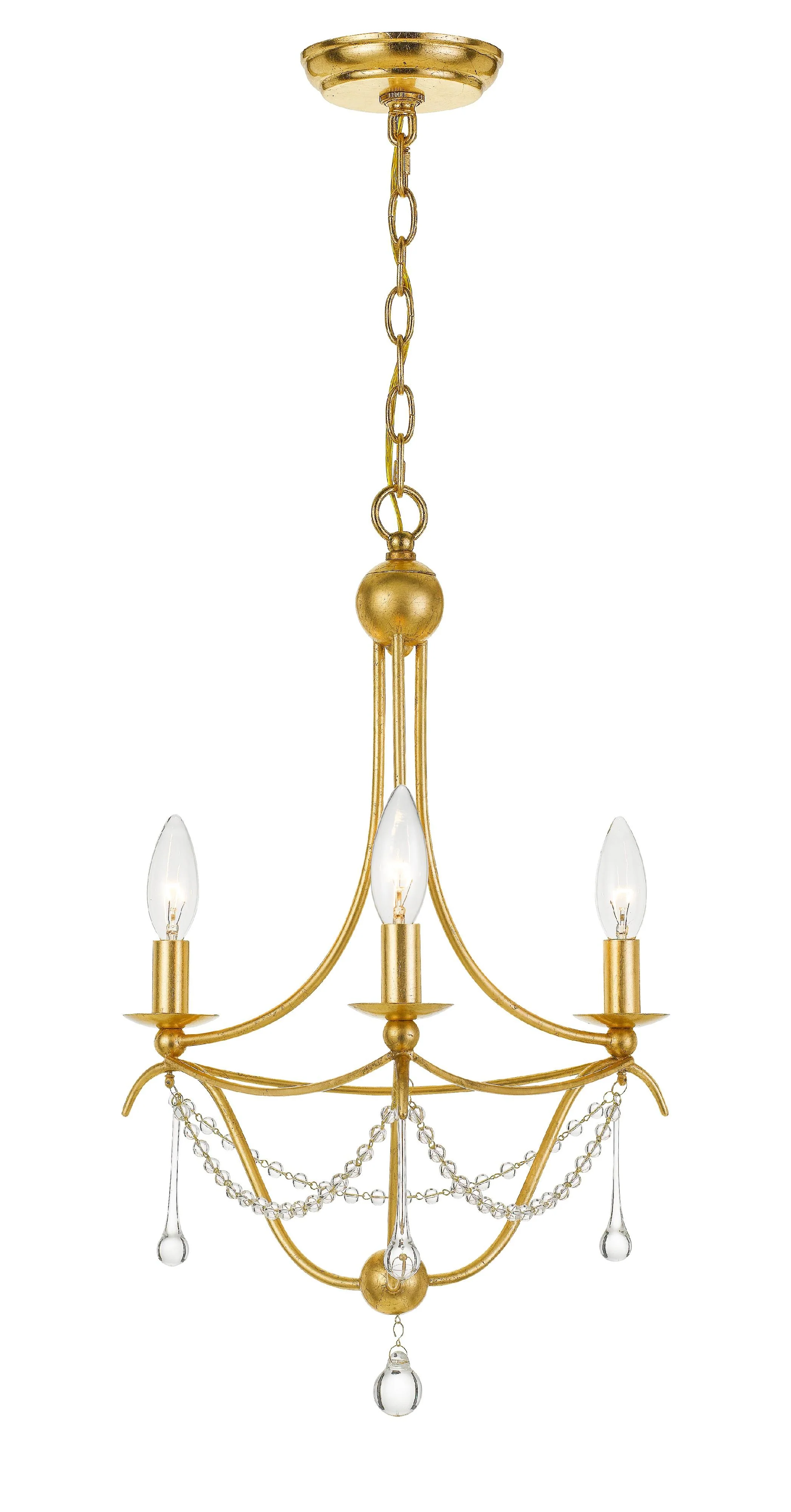 Crystorama Metro 15.5'' Antique Gold Chandelier