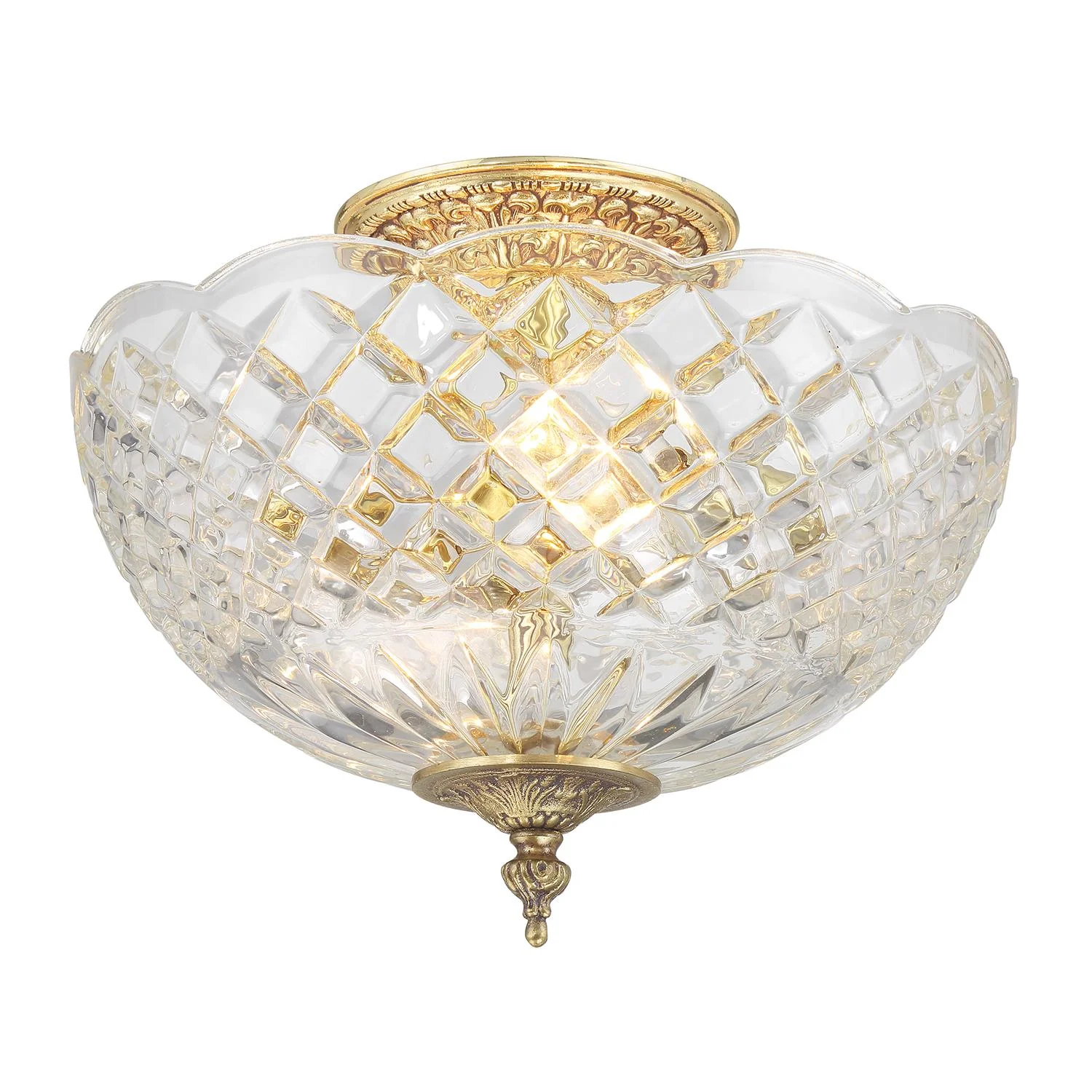 Crystorama Milton 10'' Olde Brass Semi Flush Mount