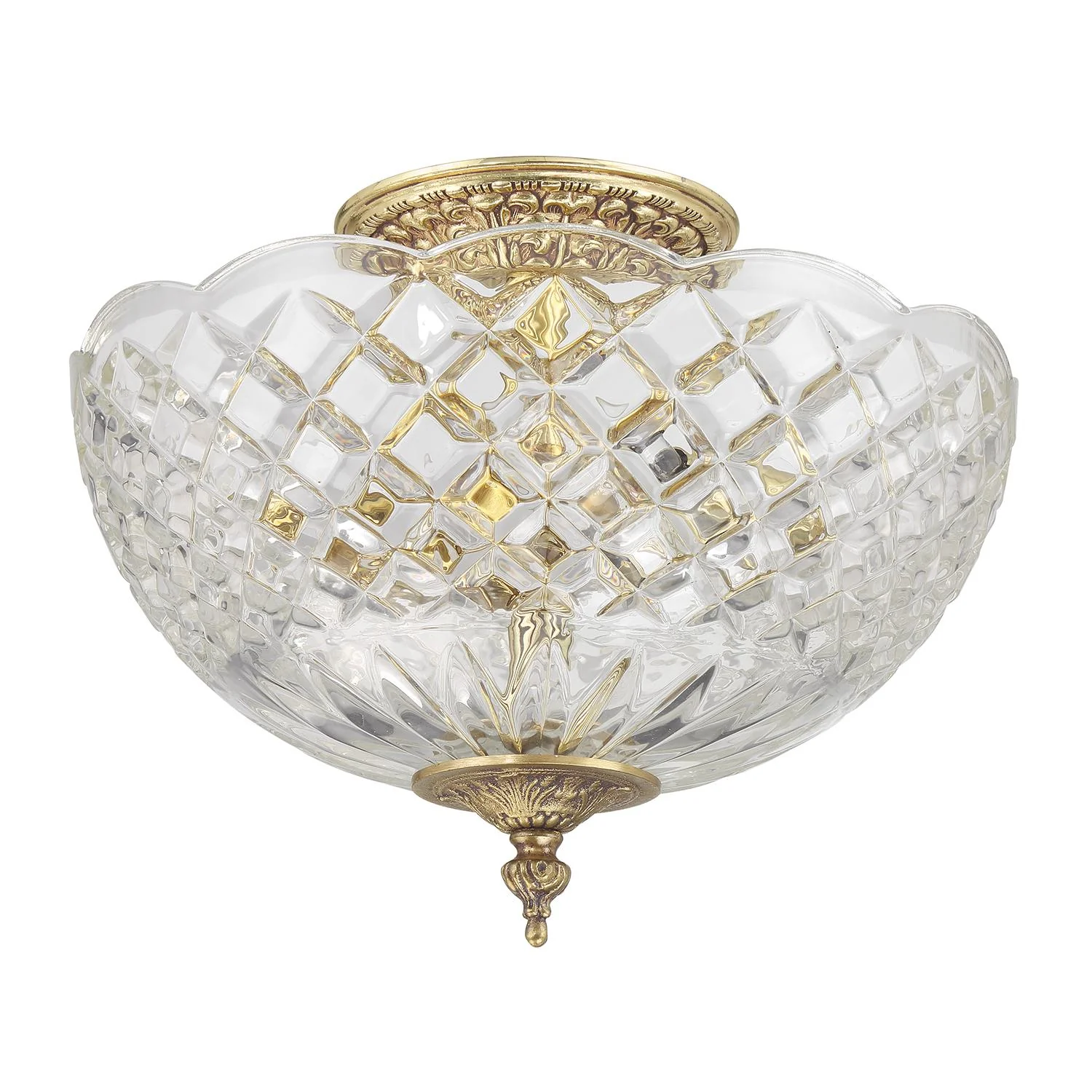 Crystorama Milton 10'' Olde Brass Semi Flush Mount - Image 2