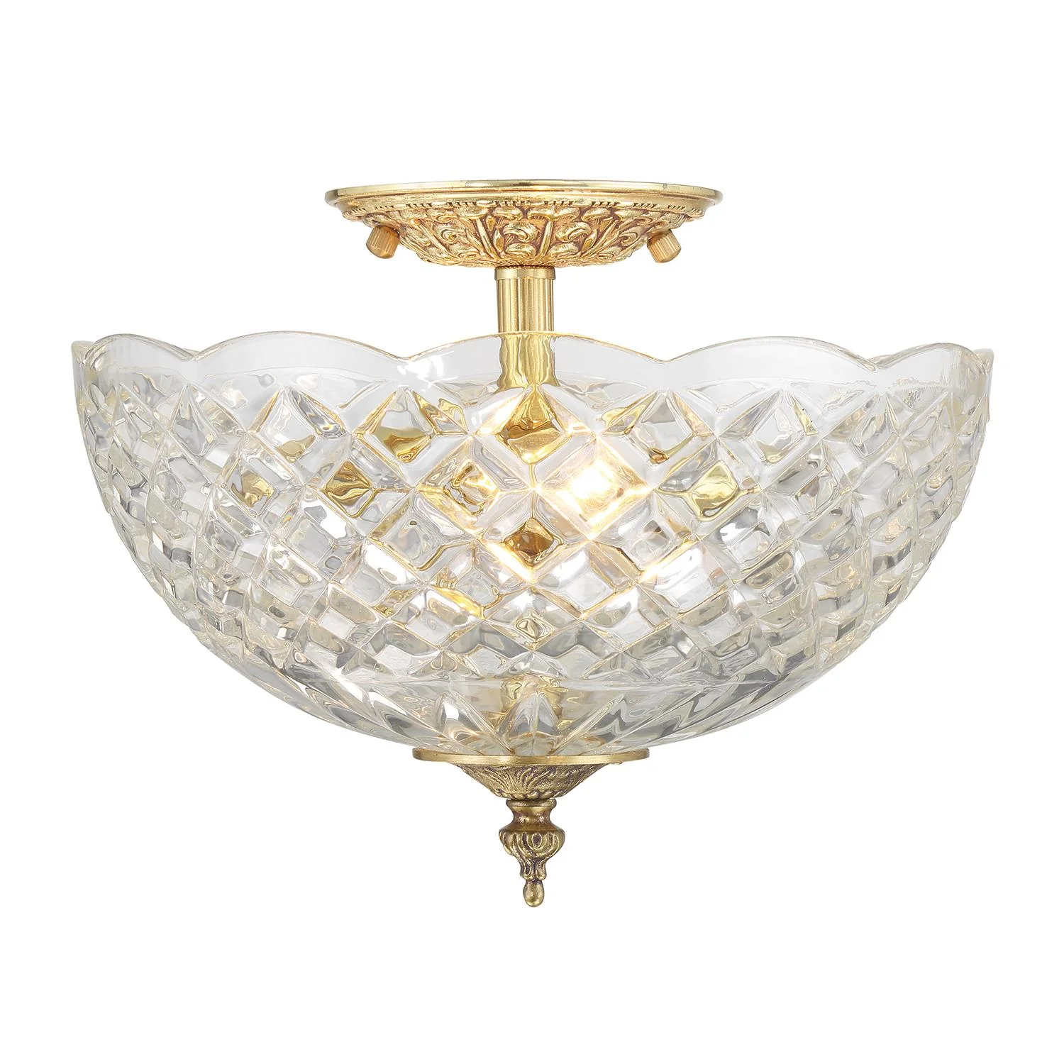 Crystorama Milton 10'' Olde Brass Semi Flush Mount - Image 4