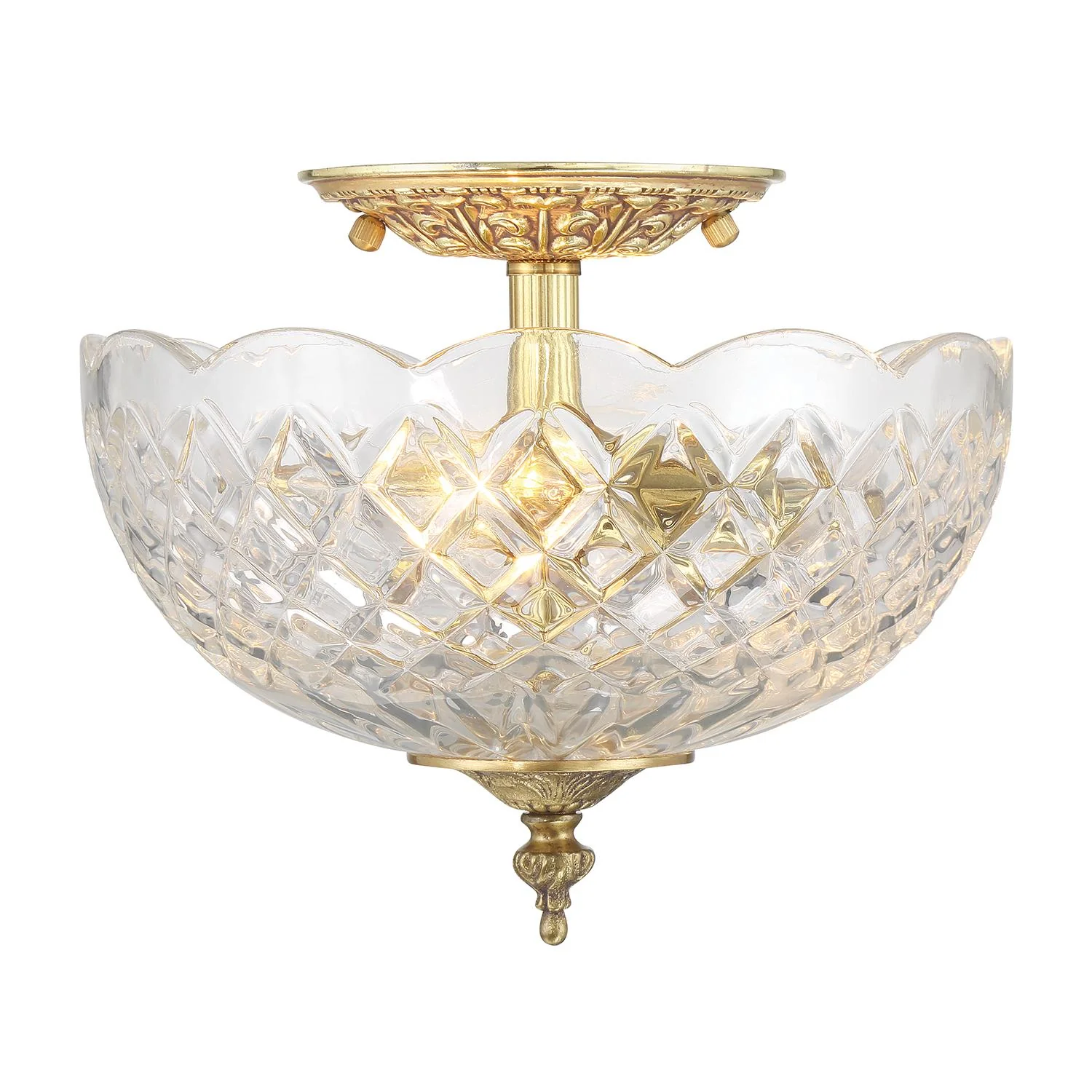 Crystorama Milton 12'' Olde Brass Semi Flush Mount - Image 2