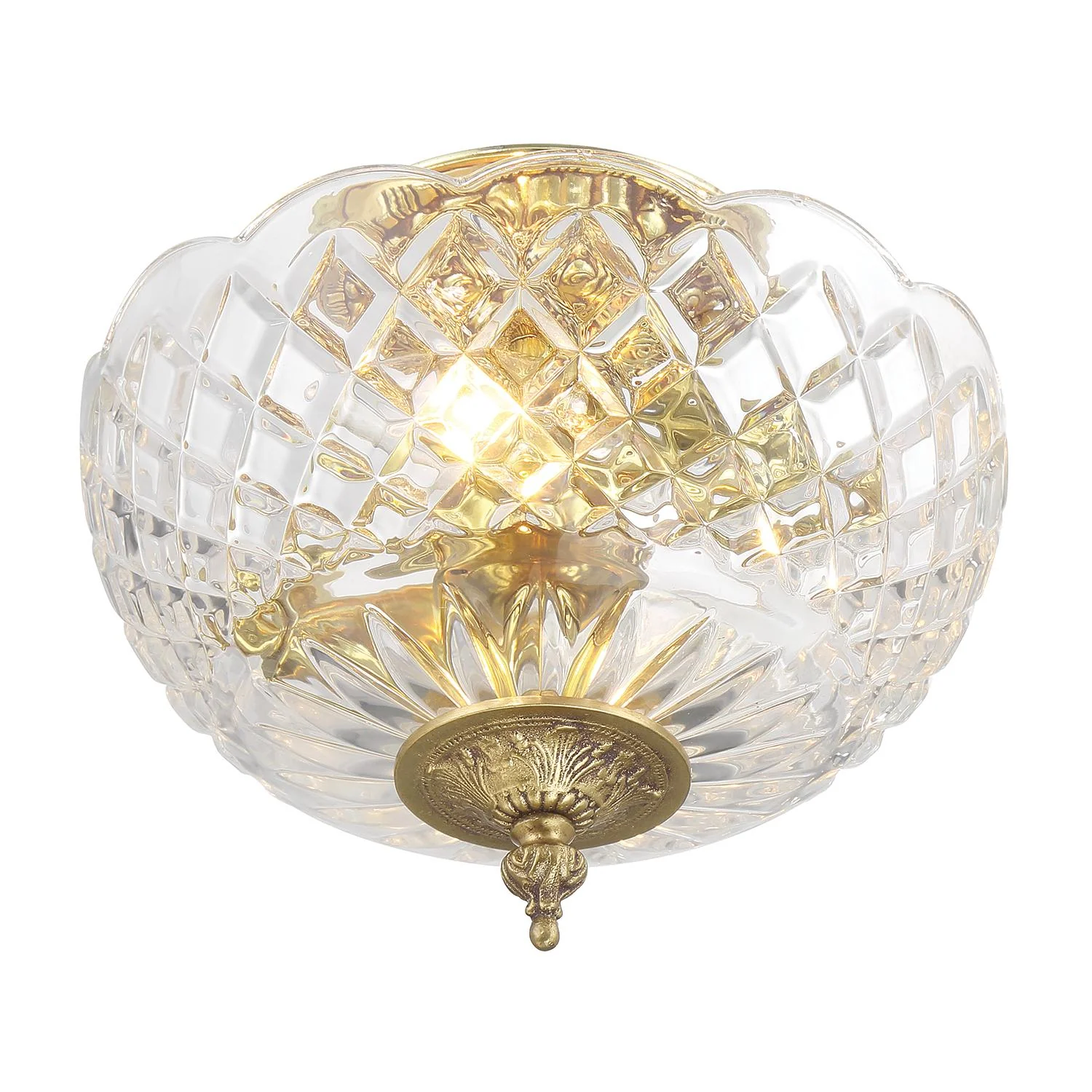 Crystorama Milton 12'' Olde Brass Semi Flush Mount - Image 4