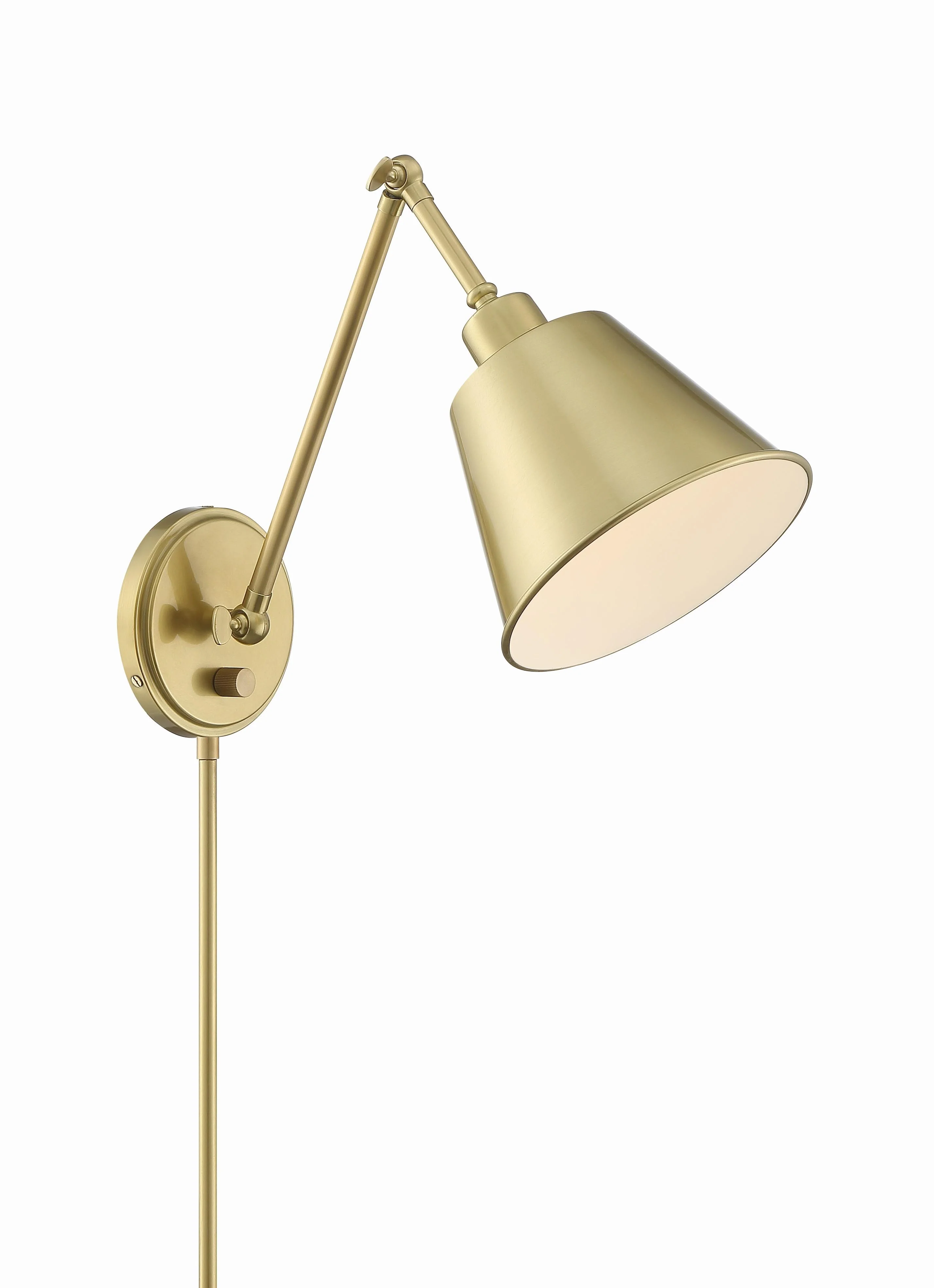 Crystorama Mitchell 7.25'' Aged Brass Task Sconce