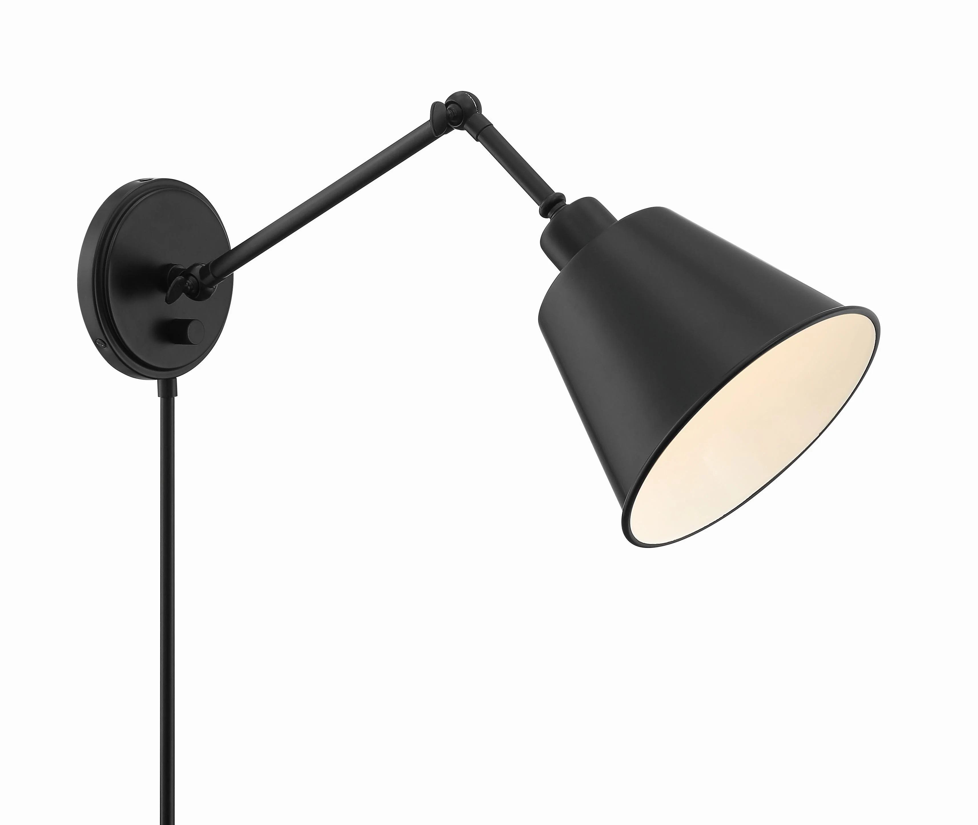 Crystorama Mitchell 7.25'' Matte Black Task Sconce - Image 2