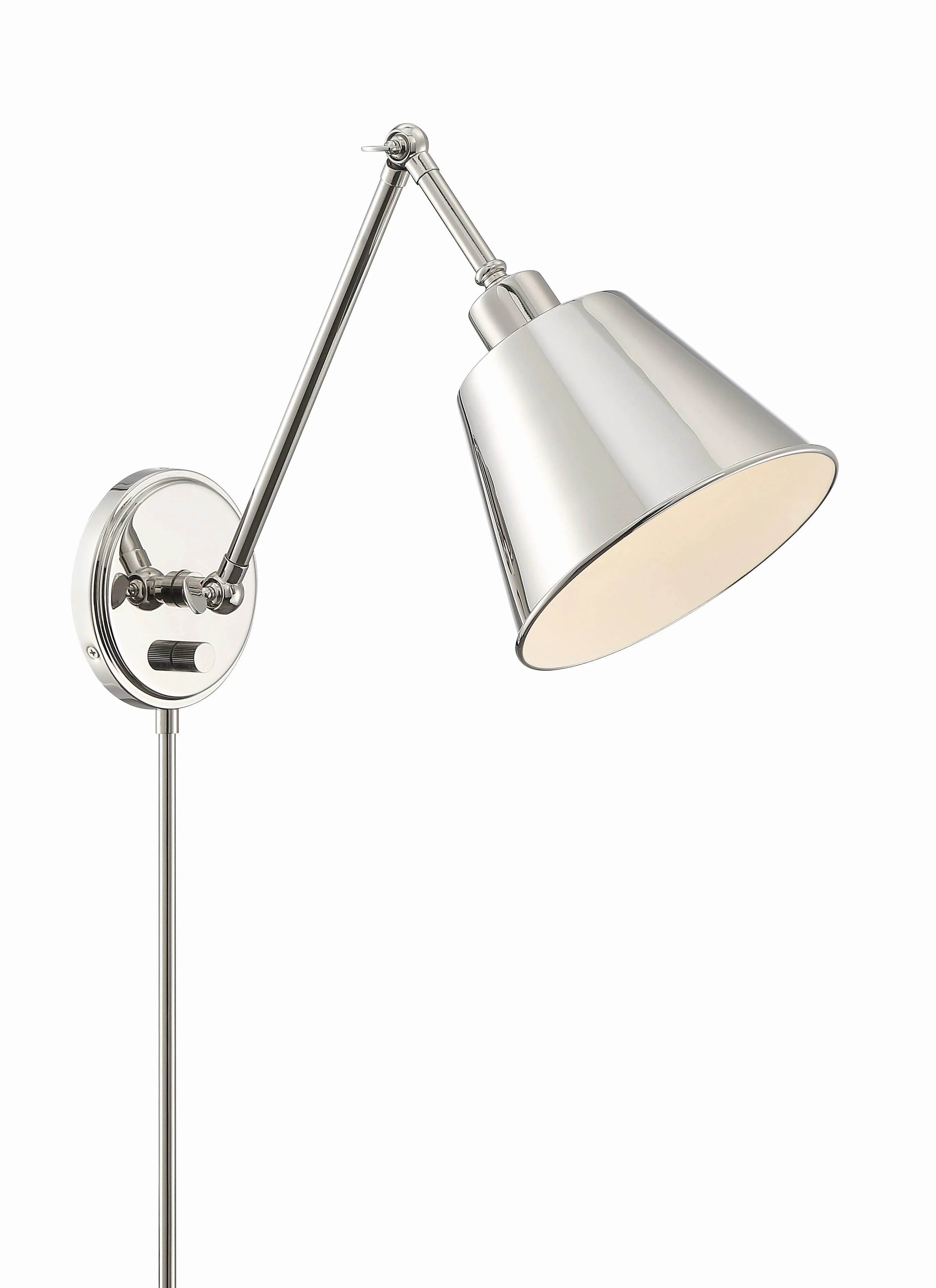 Crystorama Mitchell 7.25'' Polished Nickel Task Sconce