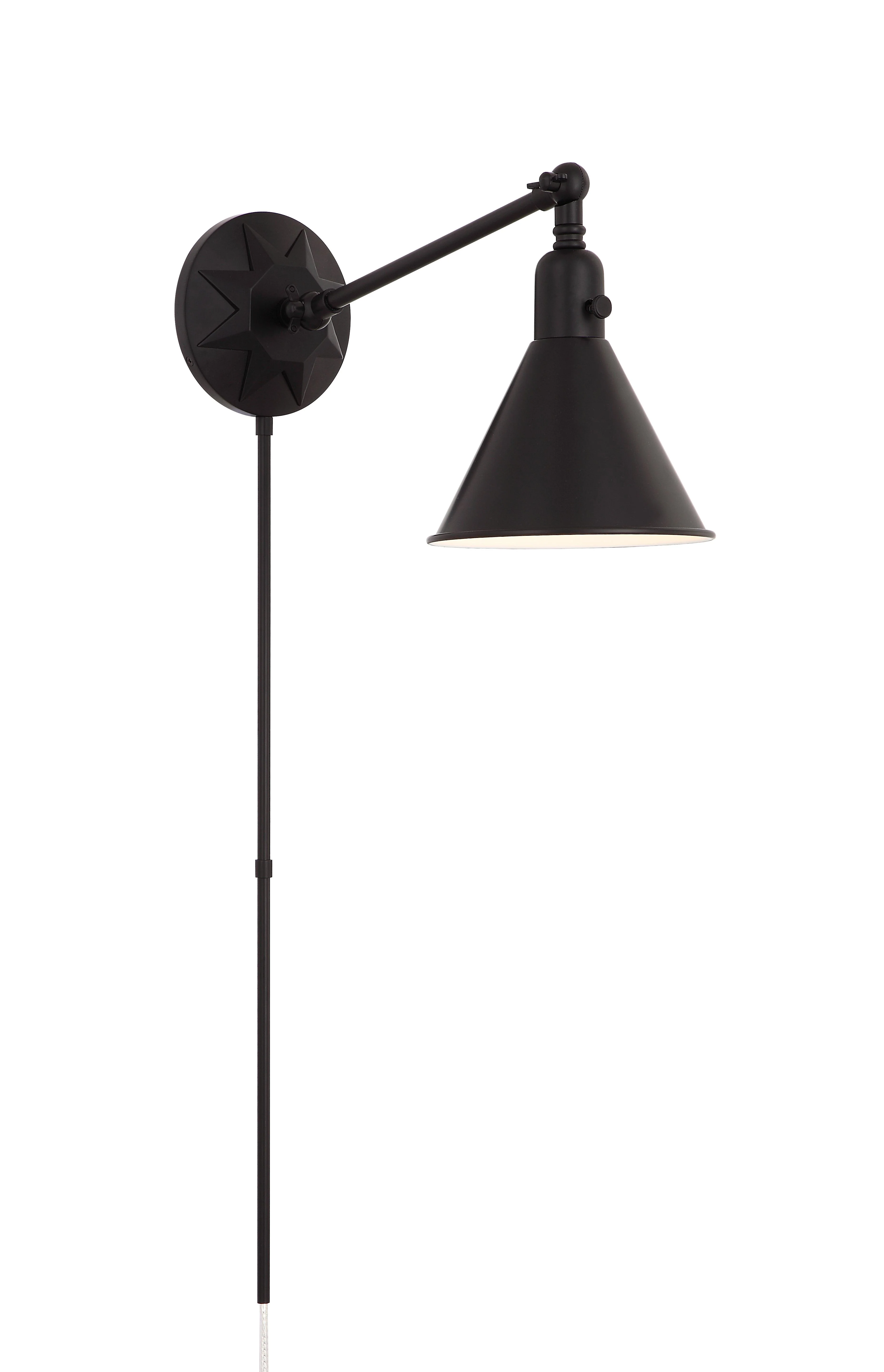 Crystorama Morgan 7'' Matte Black Task Sconce