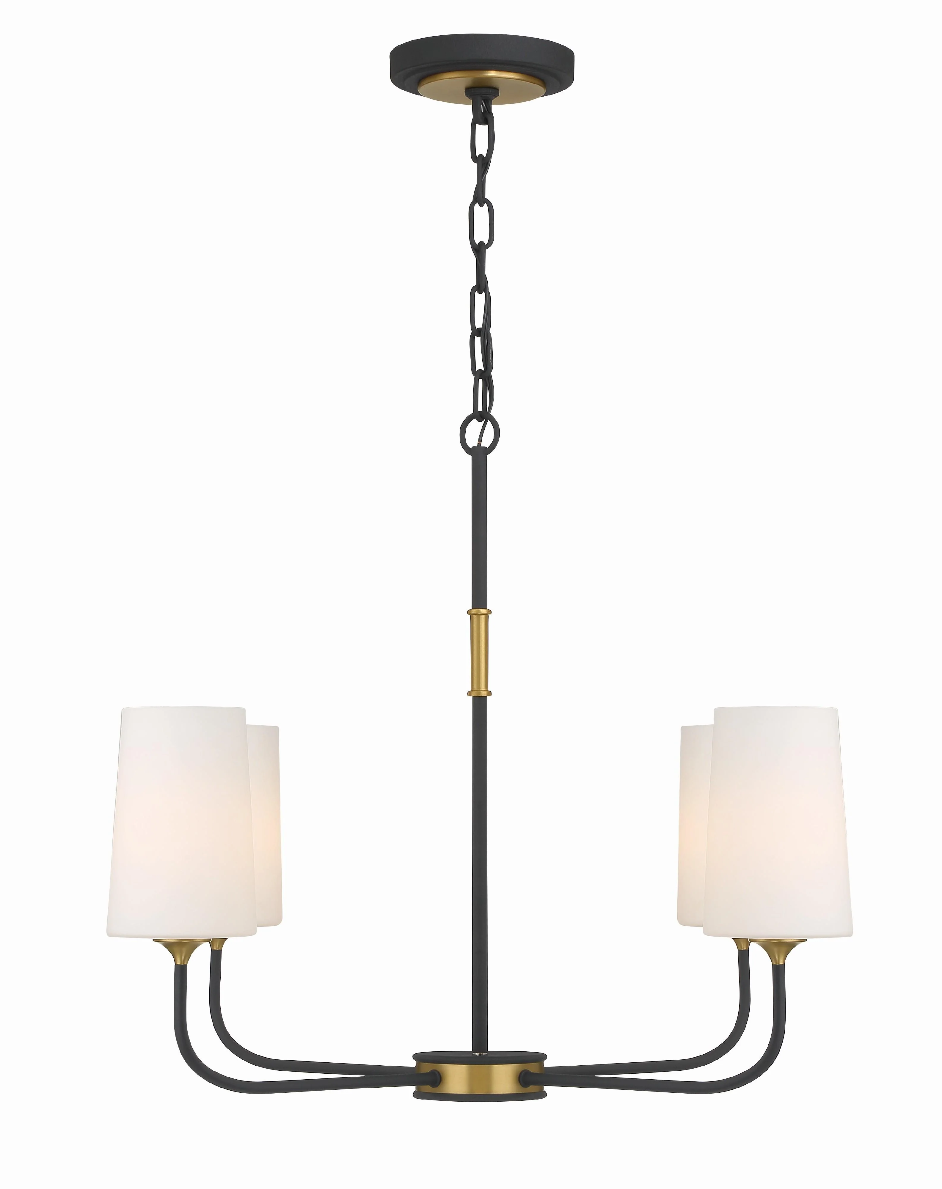 Crystorama Niles 29'' Black Forged + Modern Gold Chandelier - Image 4